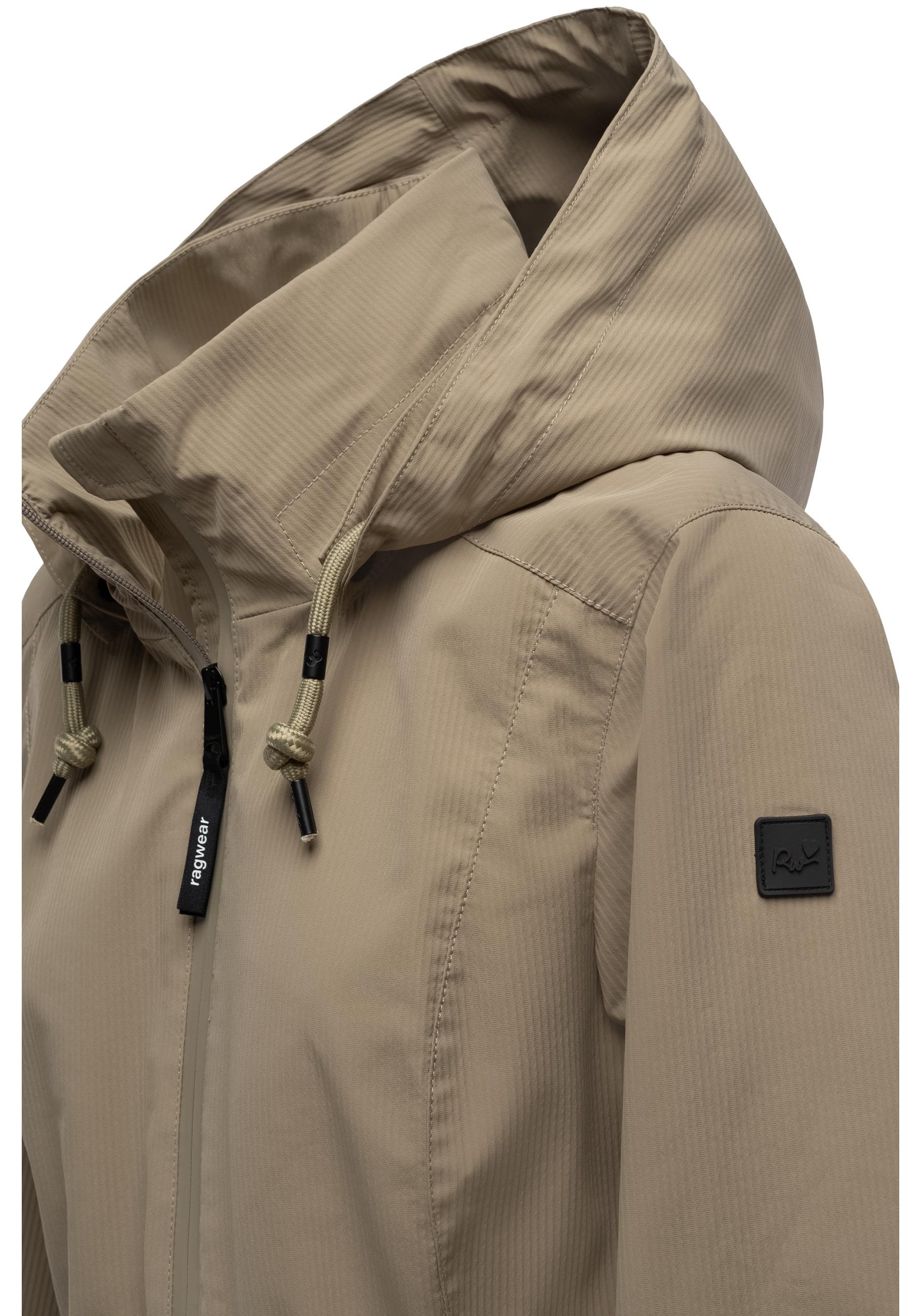 Ragwear Kurzmantel »Dakkota B«, Übergangsjacke wasserdicht mit feiner Rillenstruktur