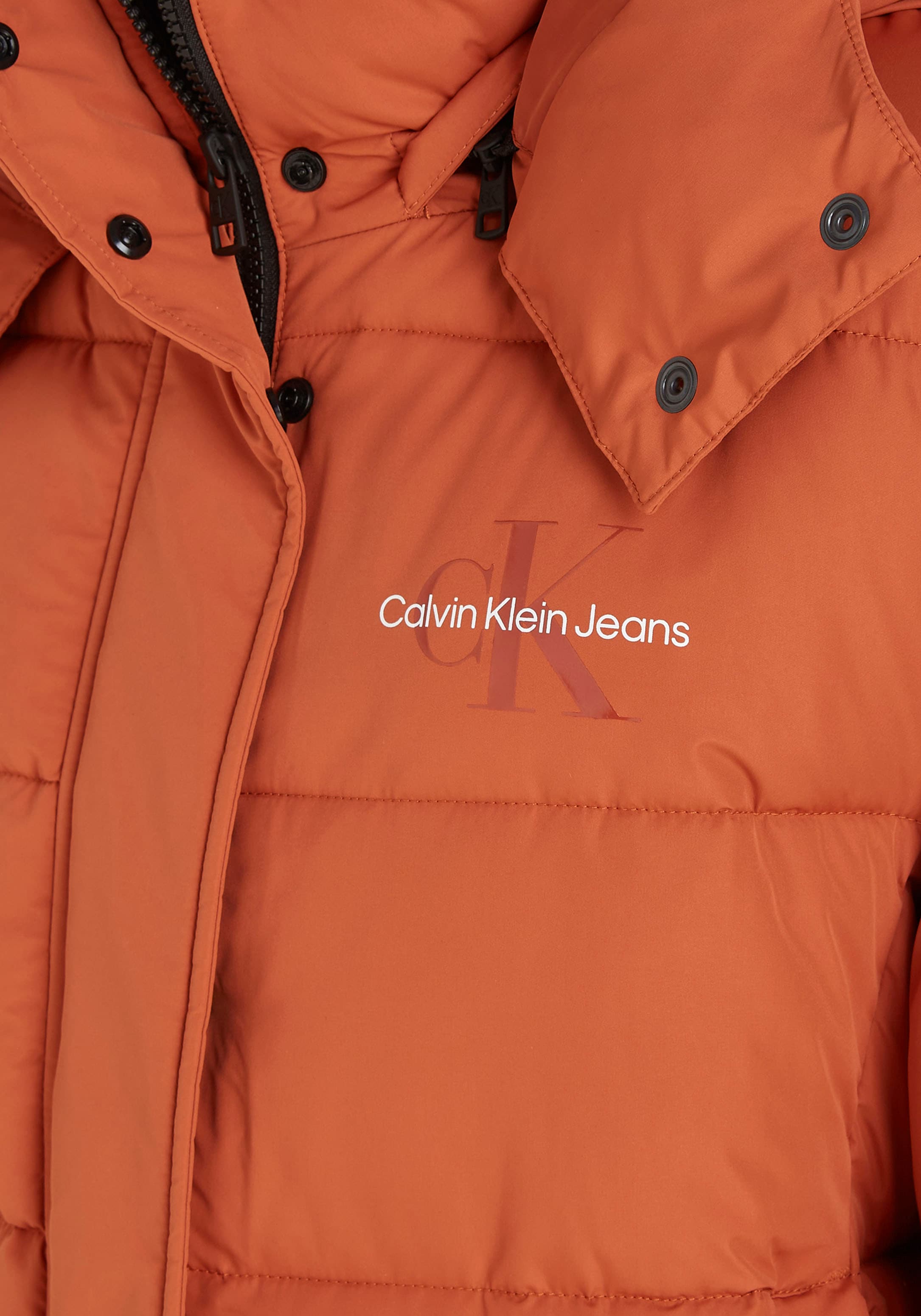 Calvin Klein Jeans Outdoorjacke »MONOLOGO NON DOWN SHORT PUFFER«, mit  Kapuze auf Raten | BAUR