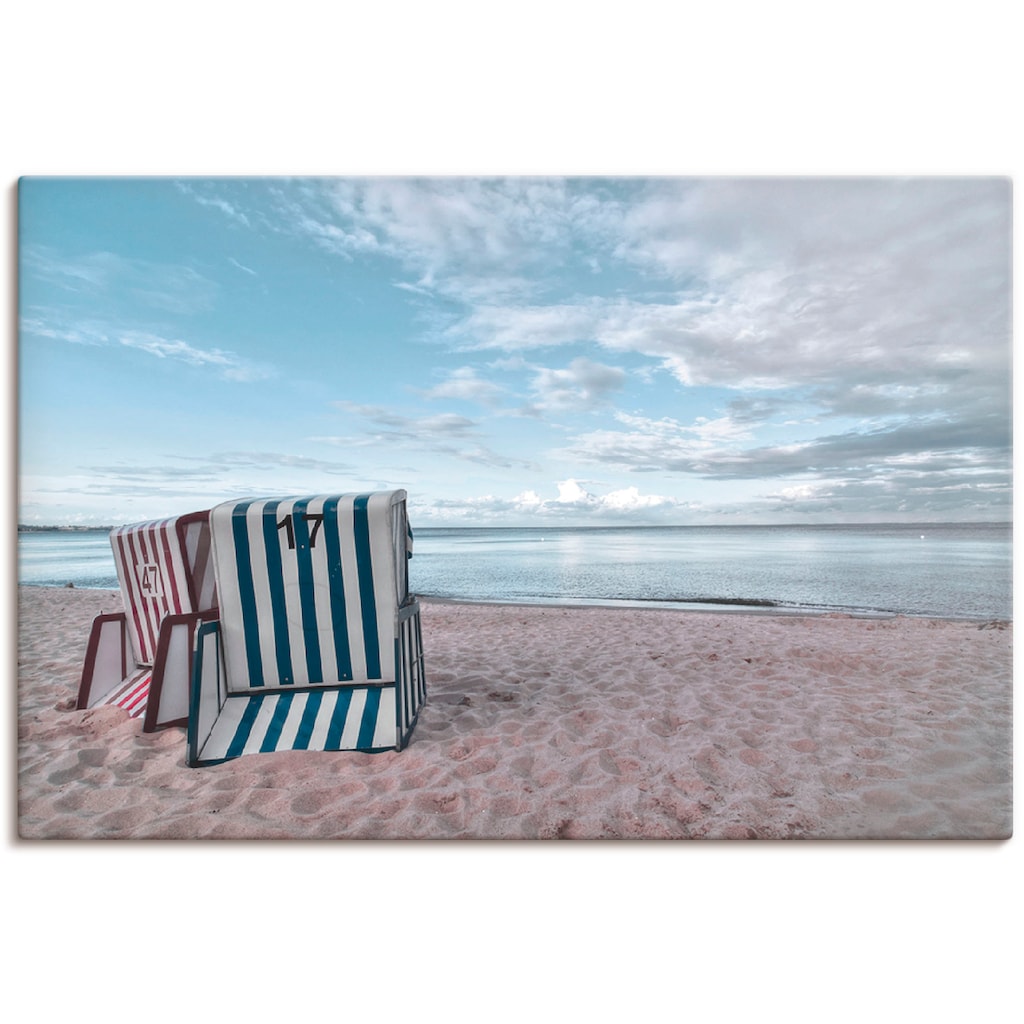 Artland Wandbild »Einsame Strandkörbe am Ostseestrand«, Strand, (1 St.)