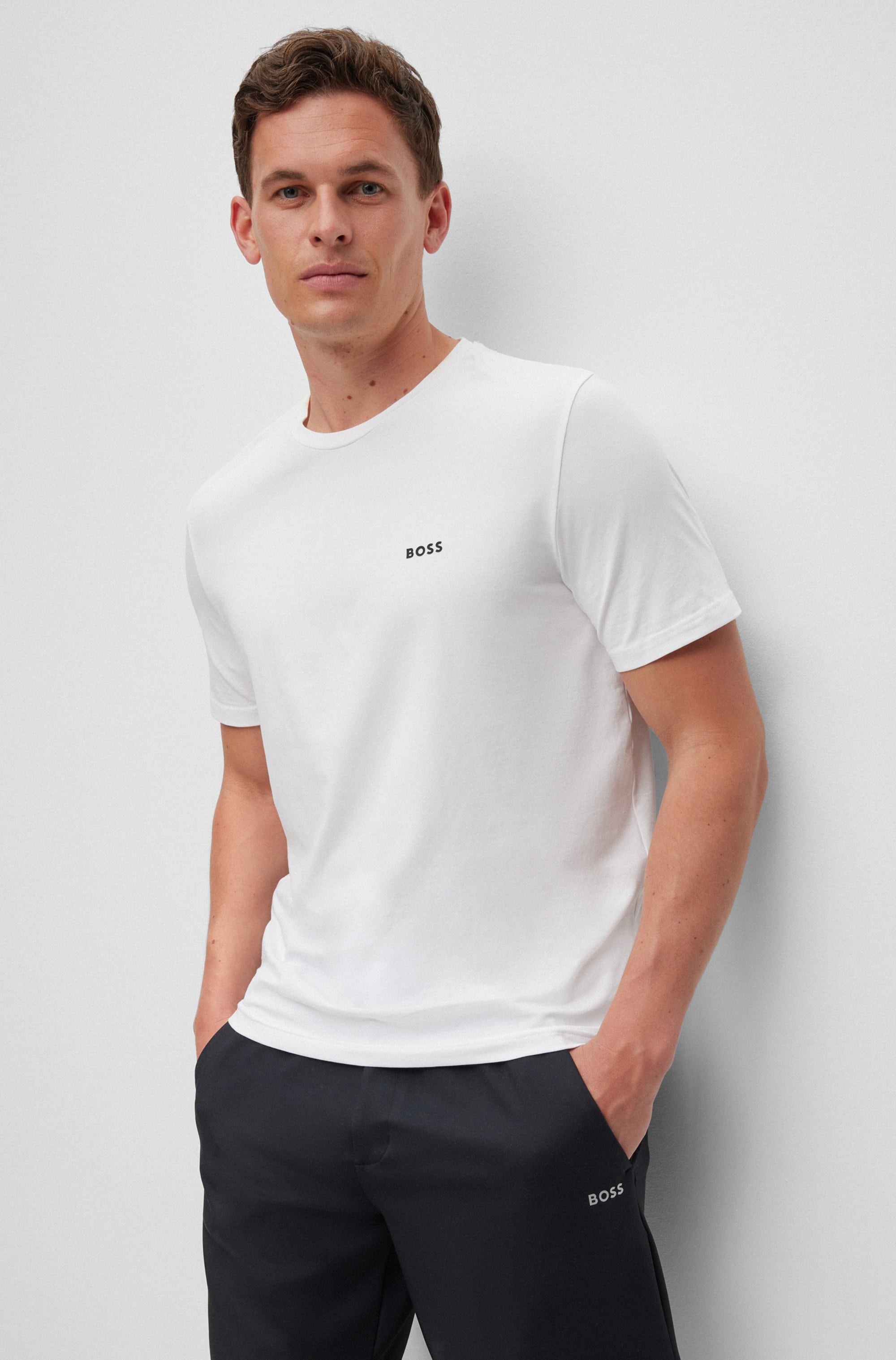BOSS GREEN T-Shirt, (Packung, 2), mit Logodruck