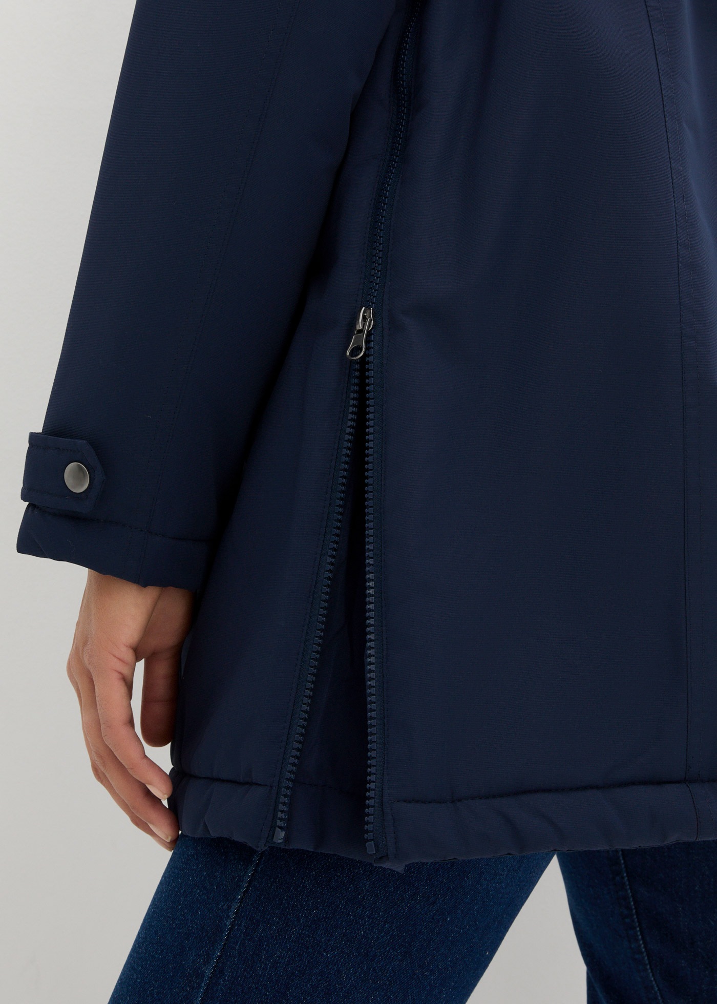 bonprix Umstandsjacke mit Kapuze mit elastischem Gummizug, seitlicher Erweiterung durch Reißverschlüsse