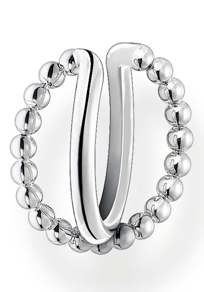 THOMAS SABO Damen Ohrklemme "Ohrklemme Kugeln doppel", Silber 925 (recycelt), silber, Silber 925 (recycelt), Ohrringe