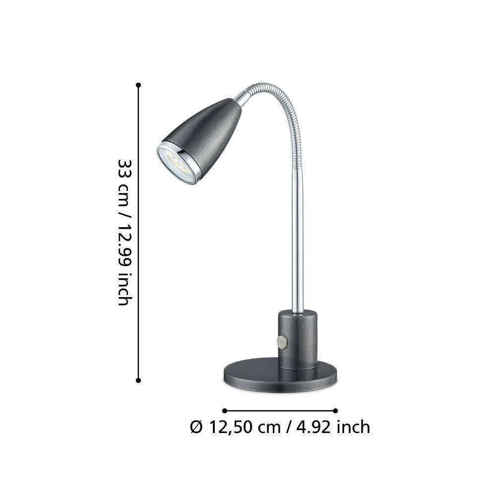 EGLO Tischleuchte »FOX Tischlampe, inkl. Leuchtmittel, LED, Leselampe« GU10 Warmweiß Schreibtischlampe, modern, klassisch, flexibler Arm, 32x12,5cm