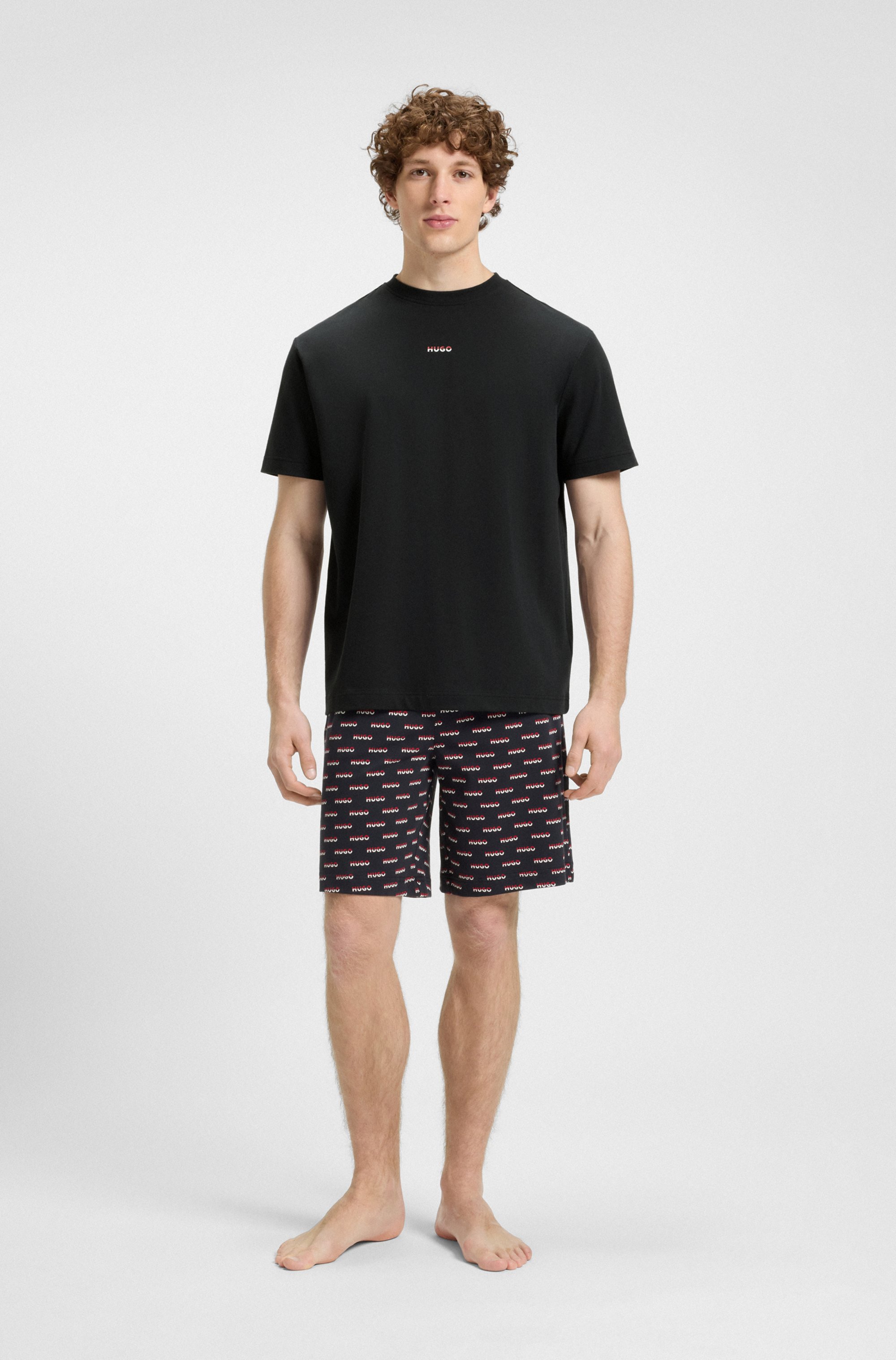 Thumbnail - HUGO Underwear Pyjamaoberteil "SPLIT LOGO" mit zweifarbigen Logo