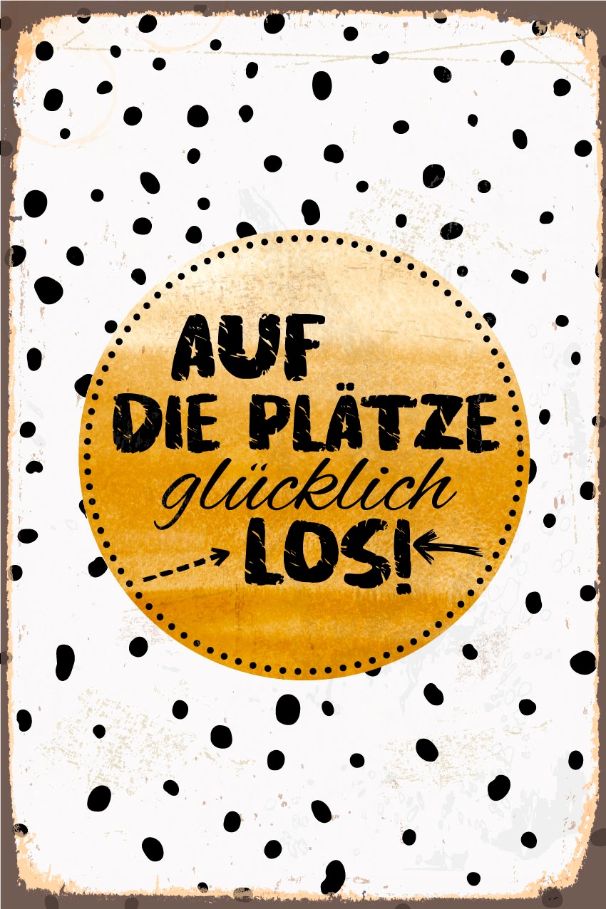 queence Metallbild »Glücklich los« 1 Stk. tlg. Stahlschilder