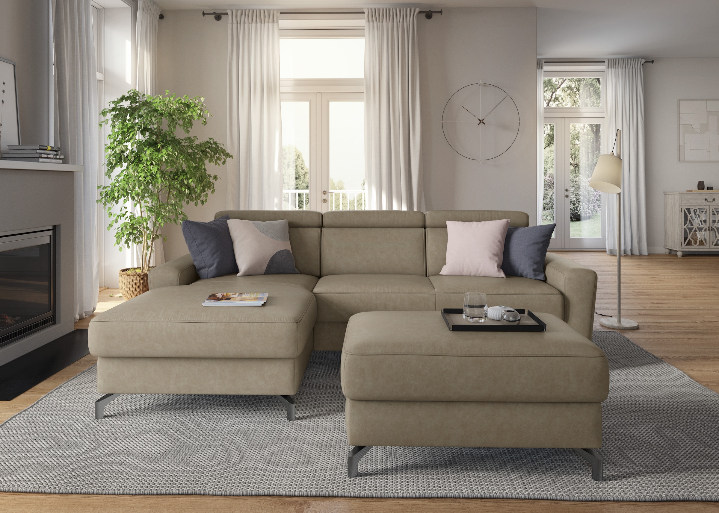 sit&more Ecksofa "Scarlett L-Form" inklusive Kopfteilverstellung, optional Schlaffunktion & Bettkasten
