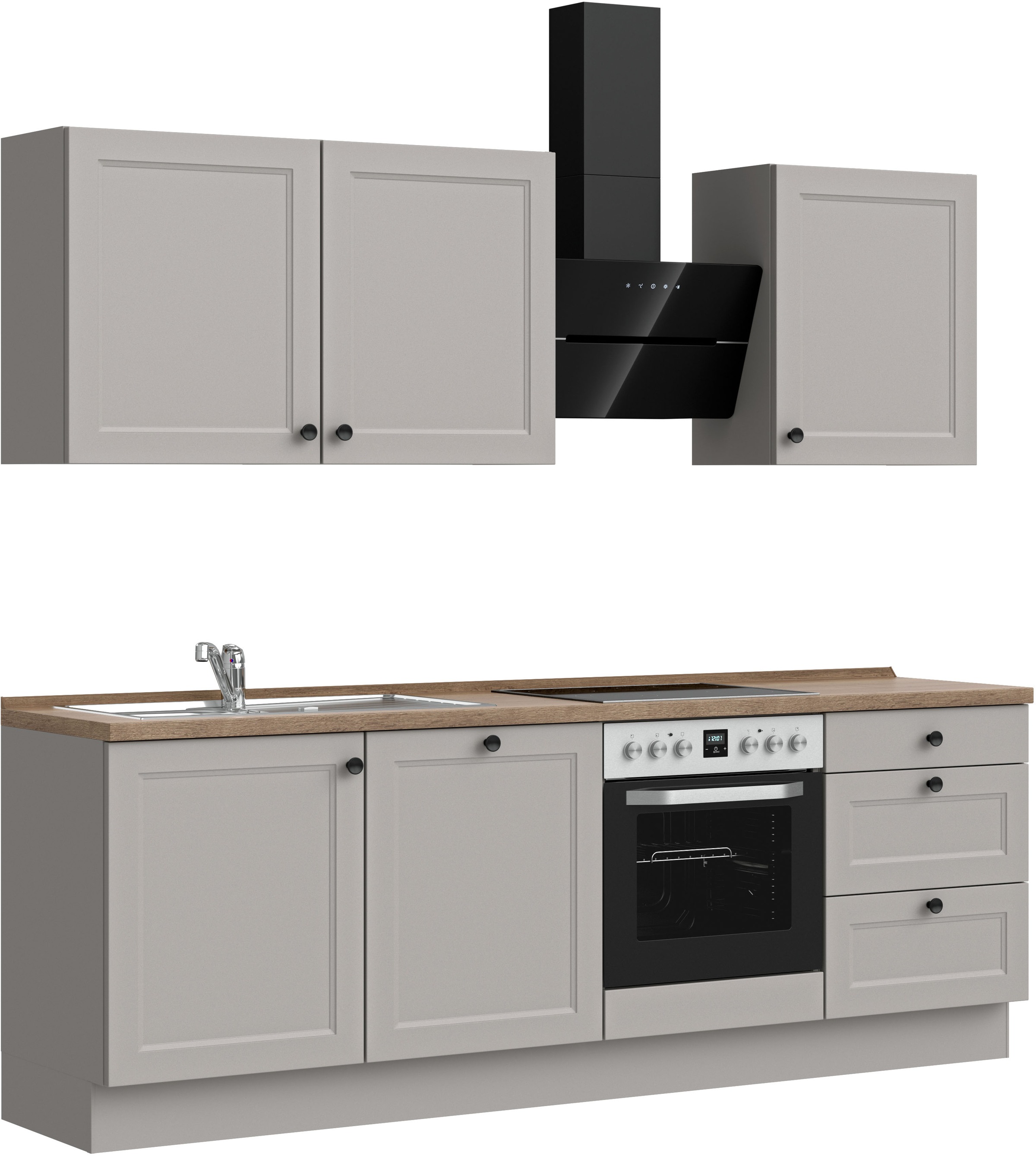 nobilia® Küchenzeile »"Cascada II"«, vormontiert, Breite 240 cm, Ausrichtung wählbar, wahlw. mit E-Geräten