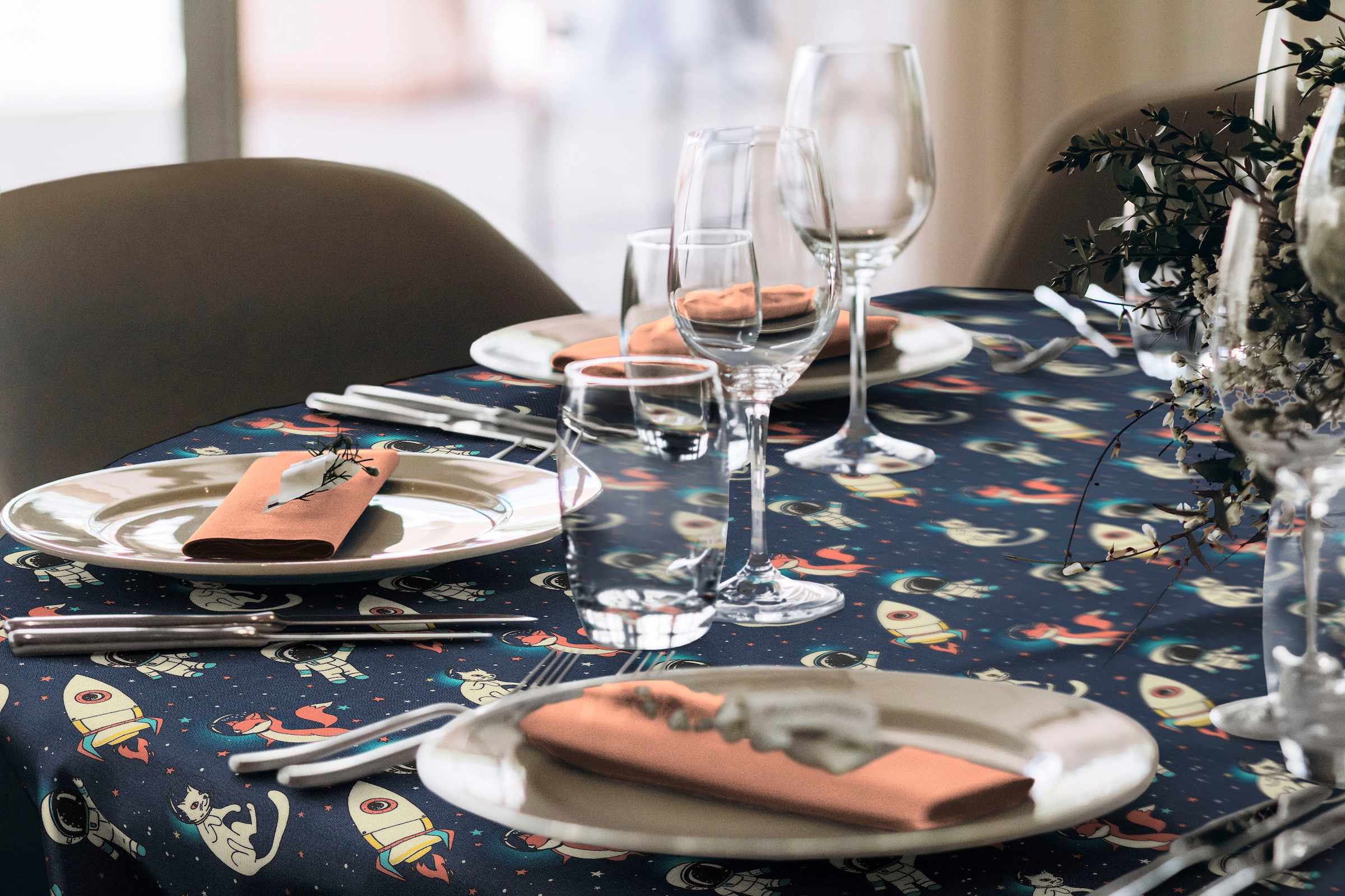 Adam Tischdecke "Space" aus 100% Bio-Baumwolle günstig online kaufen