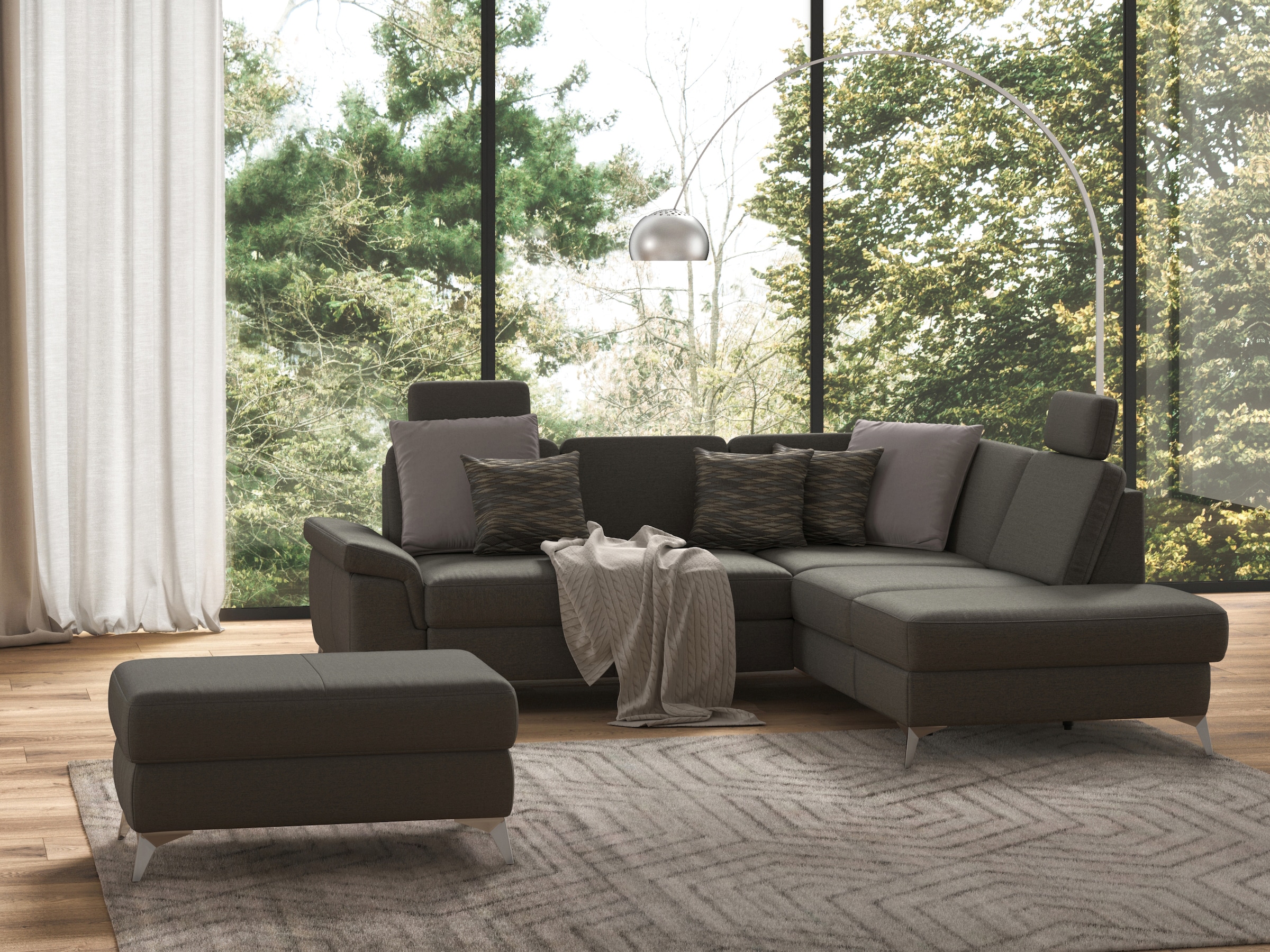 sit&more Ecksofa "Padua L-Form", inklusive Sitztiefenverstellung, Armteilfu günstig online kaufen