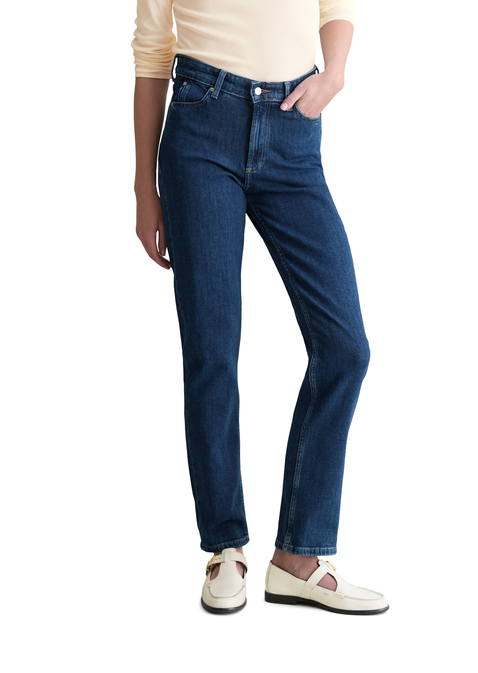 Marc OPolo DENIM Straight-Jeans "aus weichem Organic-Cotton-Lyocell-Stretch günstig online kaufen