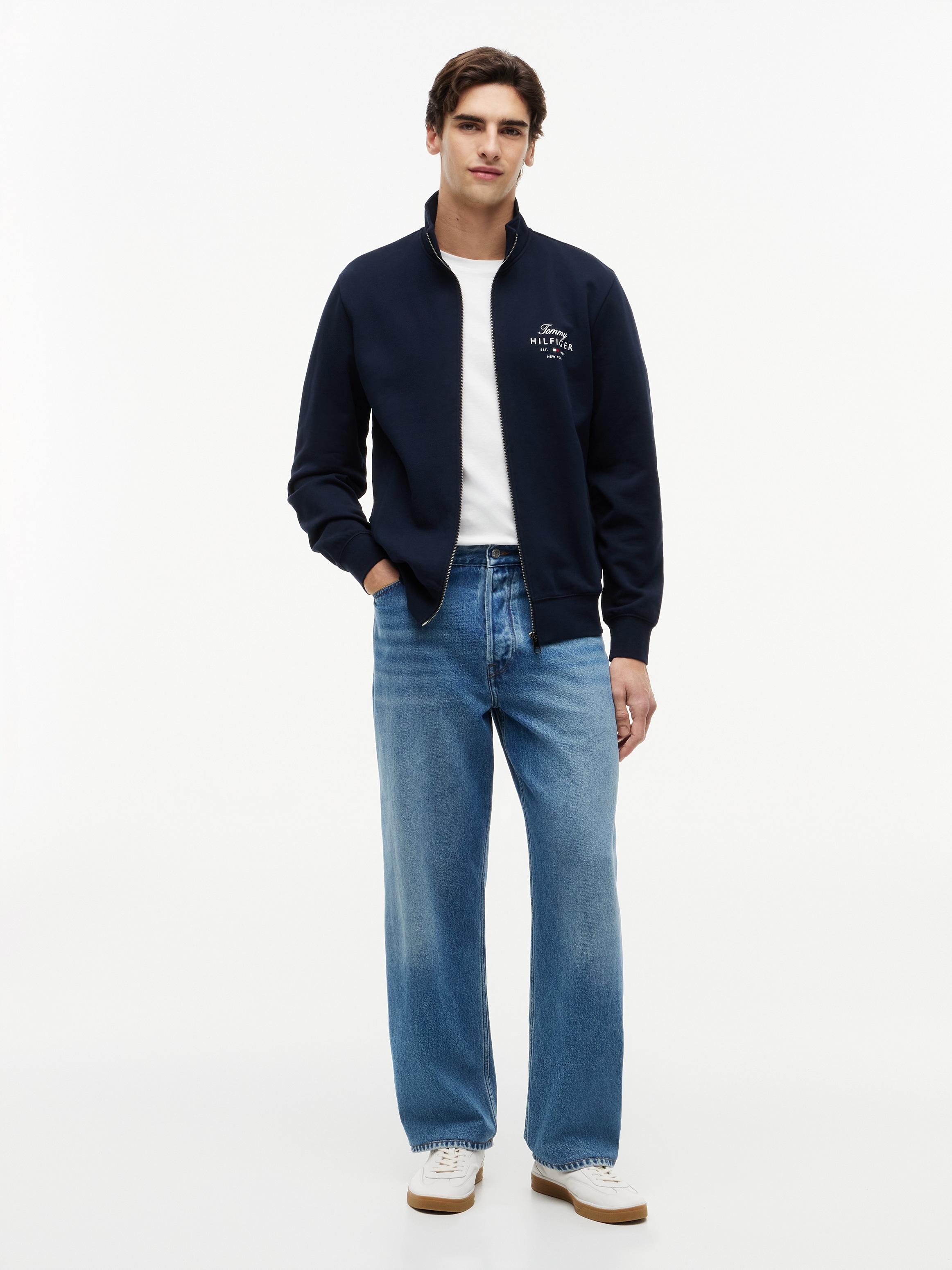 Tommy Hilfiger Sweatjacke »SCRIPT STACK FZ STAND COLLAR«