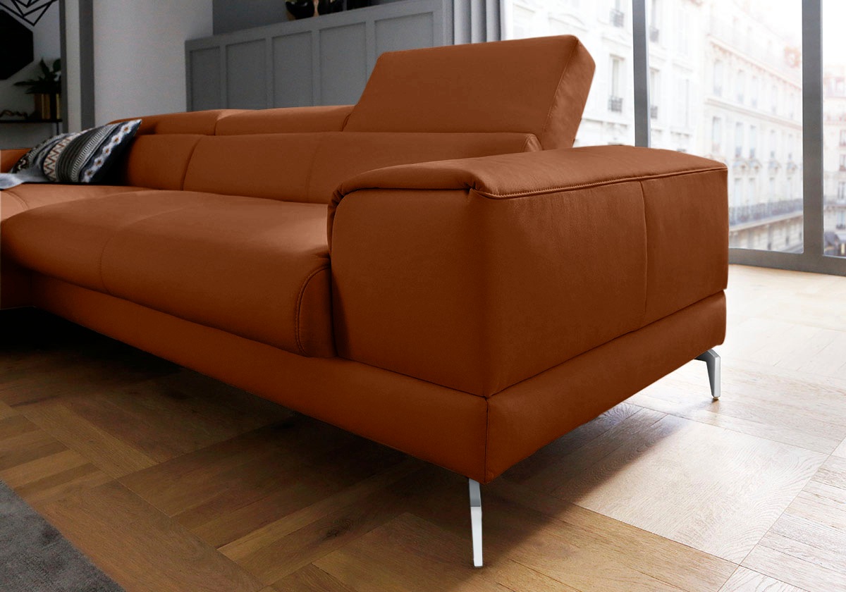 Thumbnail - W.SCHILLIG Ecksofa "piedroo, Designsofa mit tollem Sitzkomfort, bequem und elegant, L-Form", Kopfteilverstellung, wahlwe...