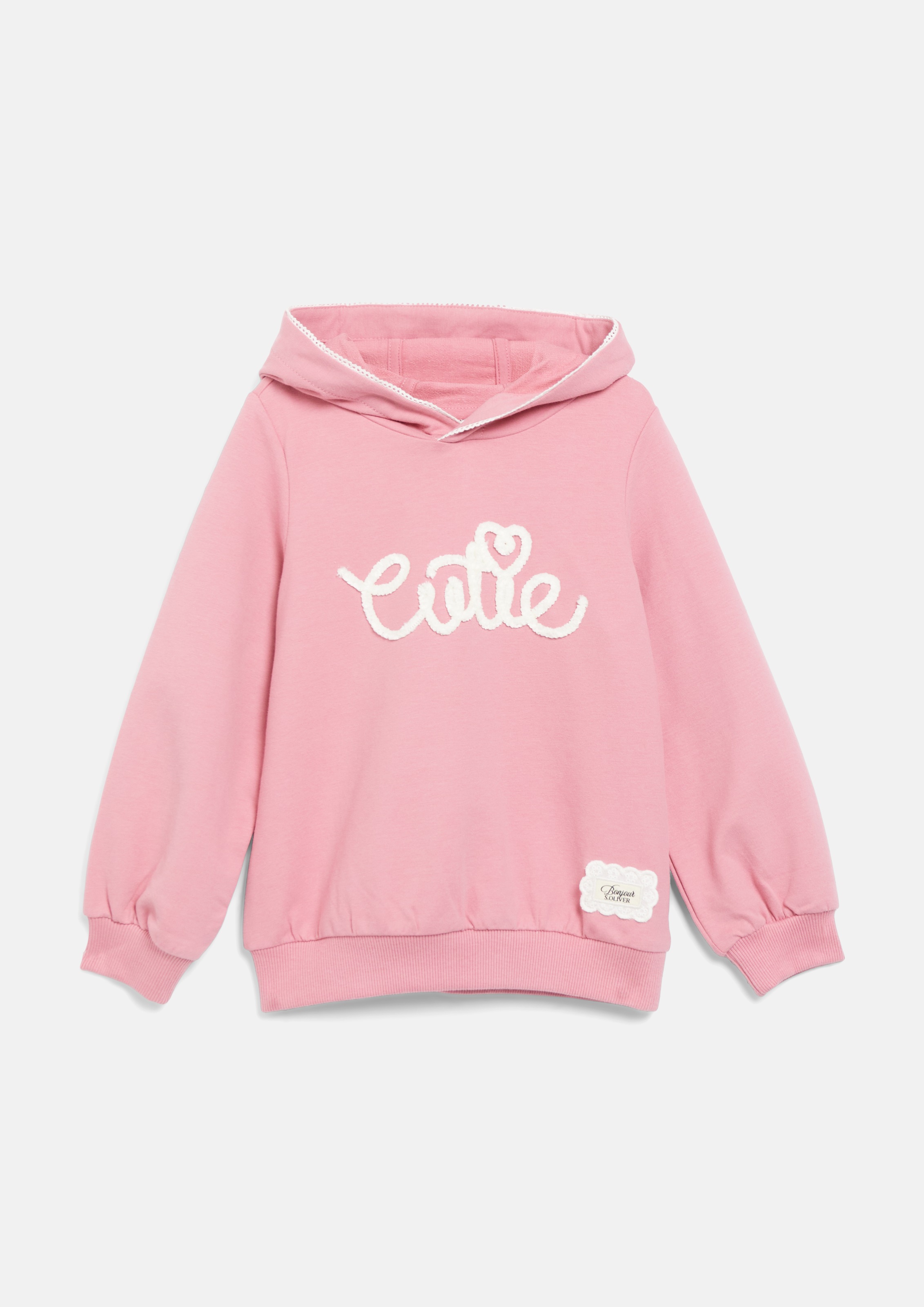 s.Oliver Junior Kapuzensweatshirt, mit Letter-Besatz und Häkelkante / für Girls
