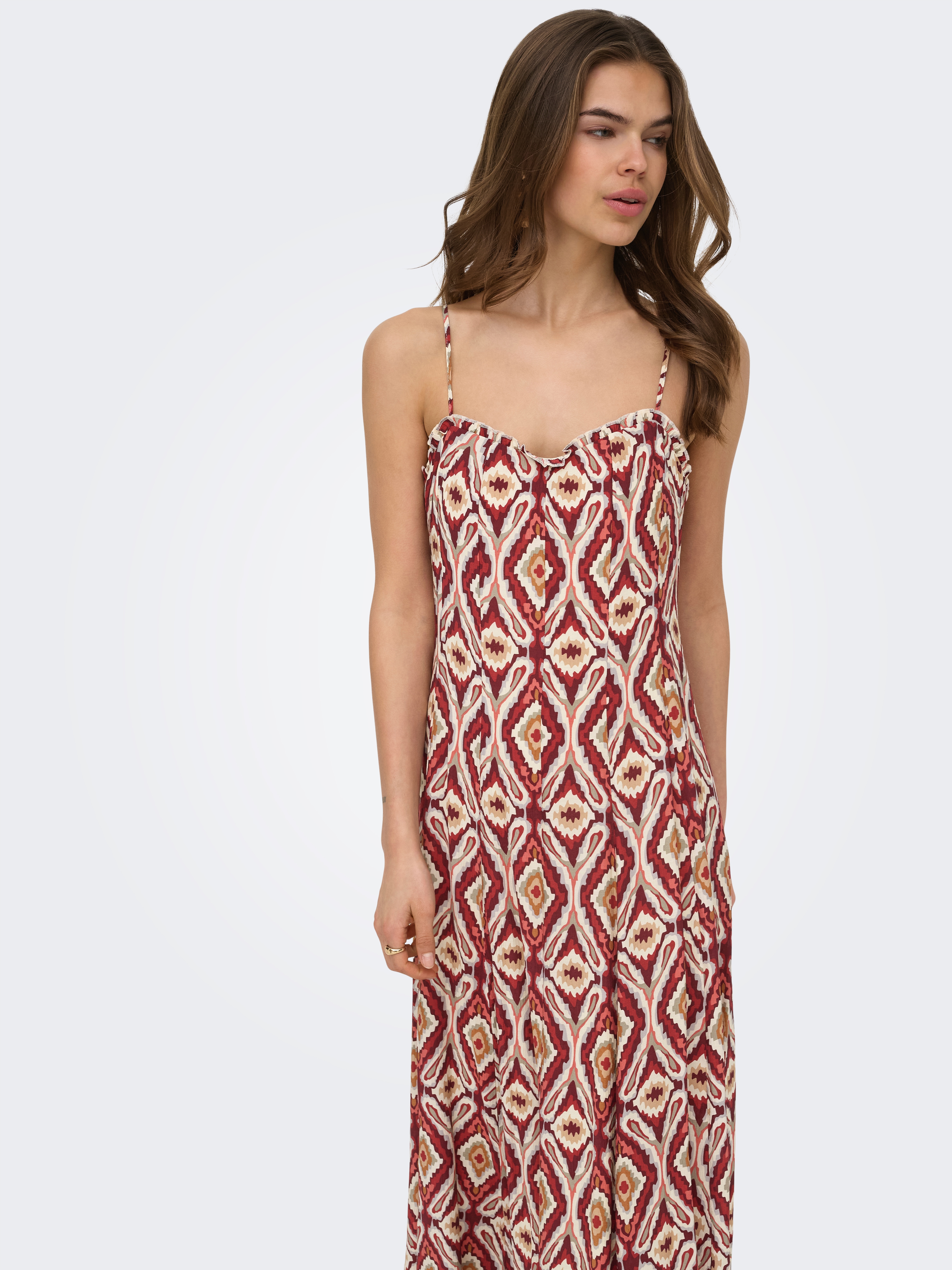 ONLY Sommerkleid "ONLSTACY MIKASI LONG STRAP DRESS WVN" Viskosemischung