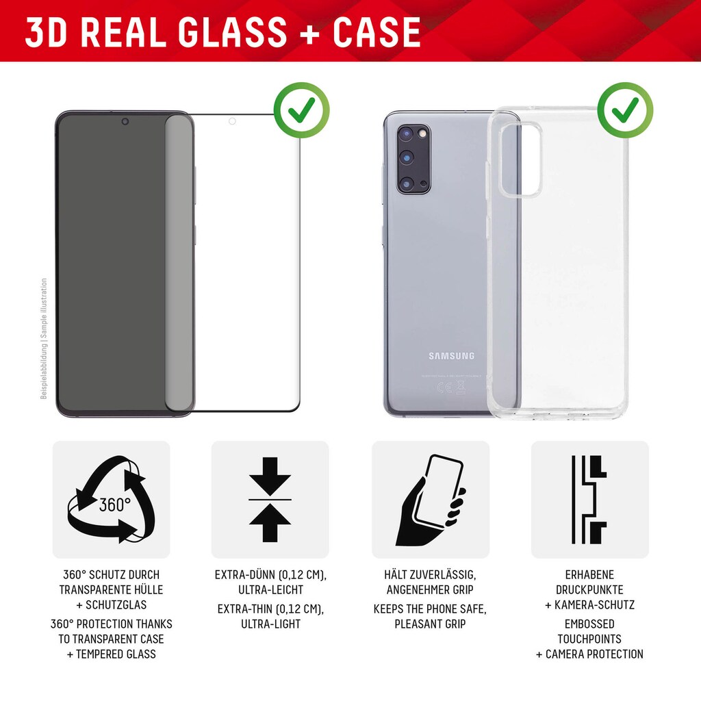 Displex Displayschutzglas »Real Glass + Case - Samsung Galaxy S23 Ultra«