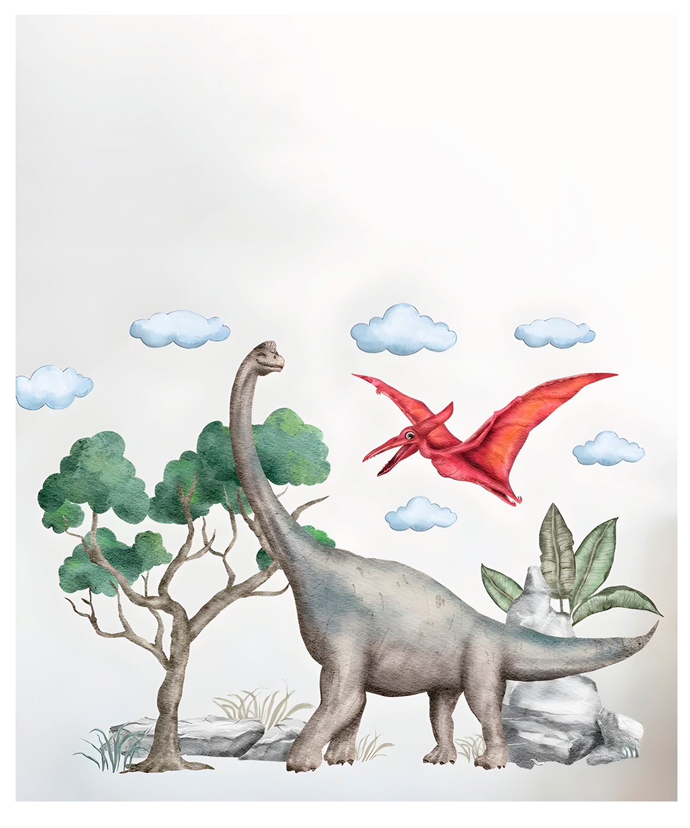 Lüttenhütt Bild mit Rahmen »oder Poster, Dinosaurier«, Baum-Dinosaurier-Fantasy-Tiere, (1 St.), HD Premium Druck