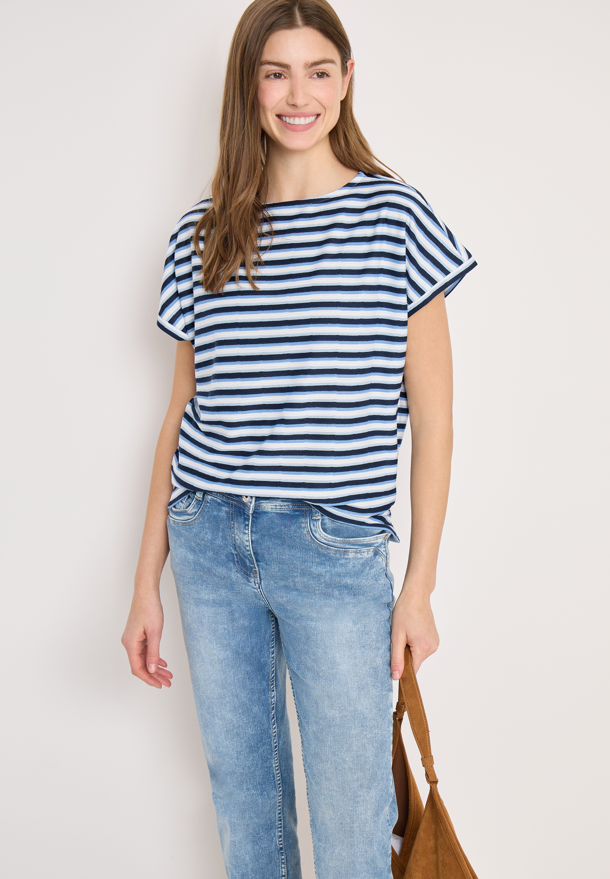 Cecil 3/4-Arm-Shirt mit U-Boot-Ausschnitt günstig online kaufen