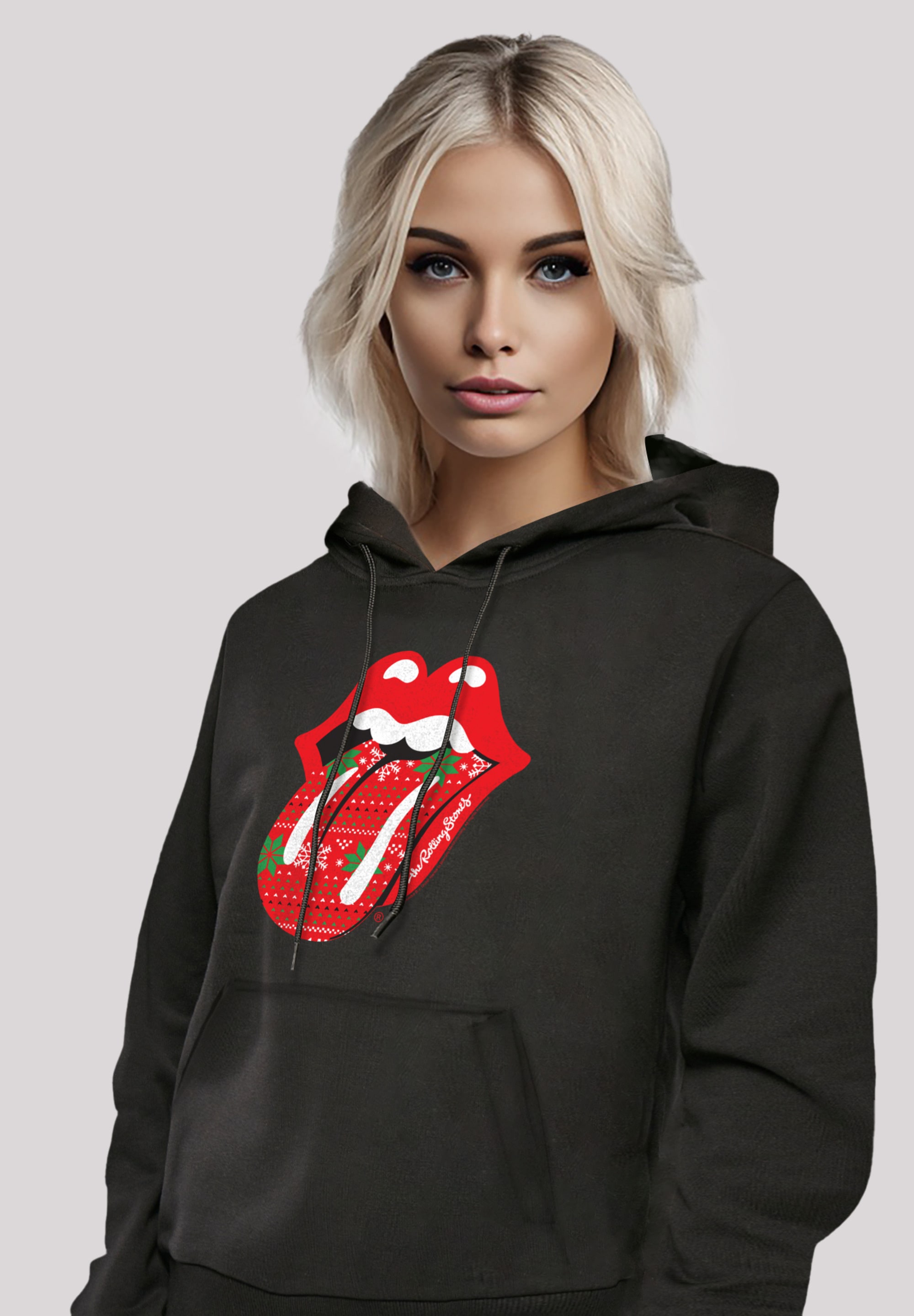 F4NT4STIC Kapuzenpullover »The Rolling Stones Weihnachtsn Christmas Zunge«, Premium Qualität, Band, Logo