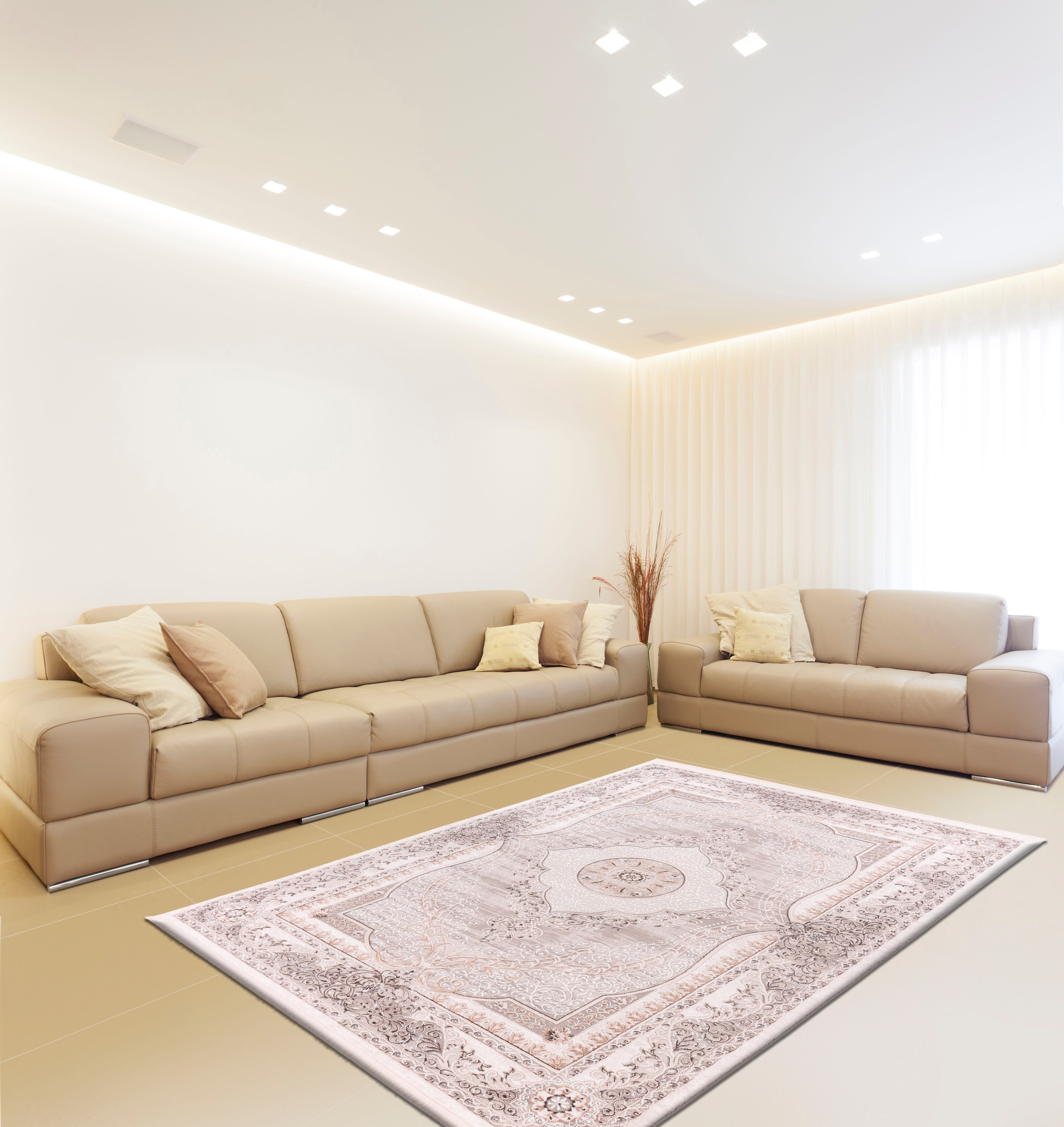 calo-deluxe Teppich »Miran 825«, rechteckig, 12 mm Höhe, Vintage Design, mit Fransen, Wohnzimmer