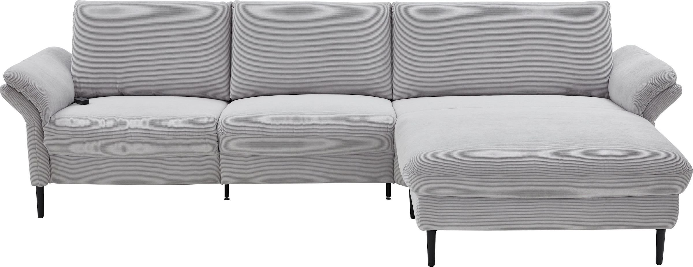 Places of Style Ecksofa »Sarsina: mit Tonnentaschen-Federkern, perfekt zum Entspannen L-Form«, inklusive 1 motorischen Relaxfunktion mit Herz-Waage-Beschlag