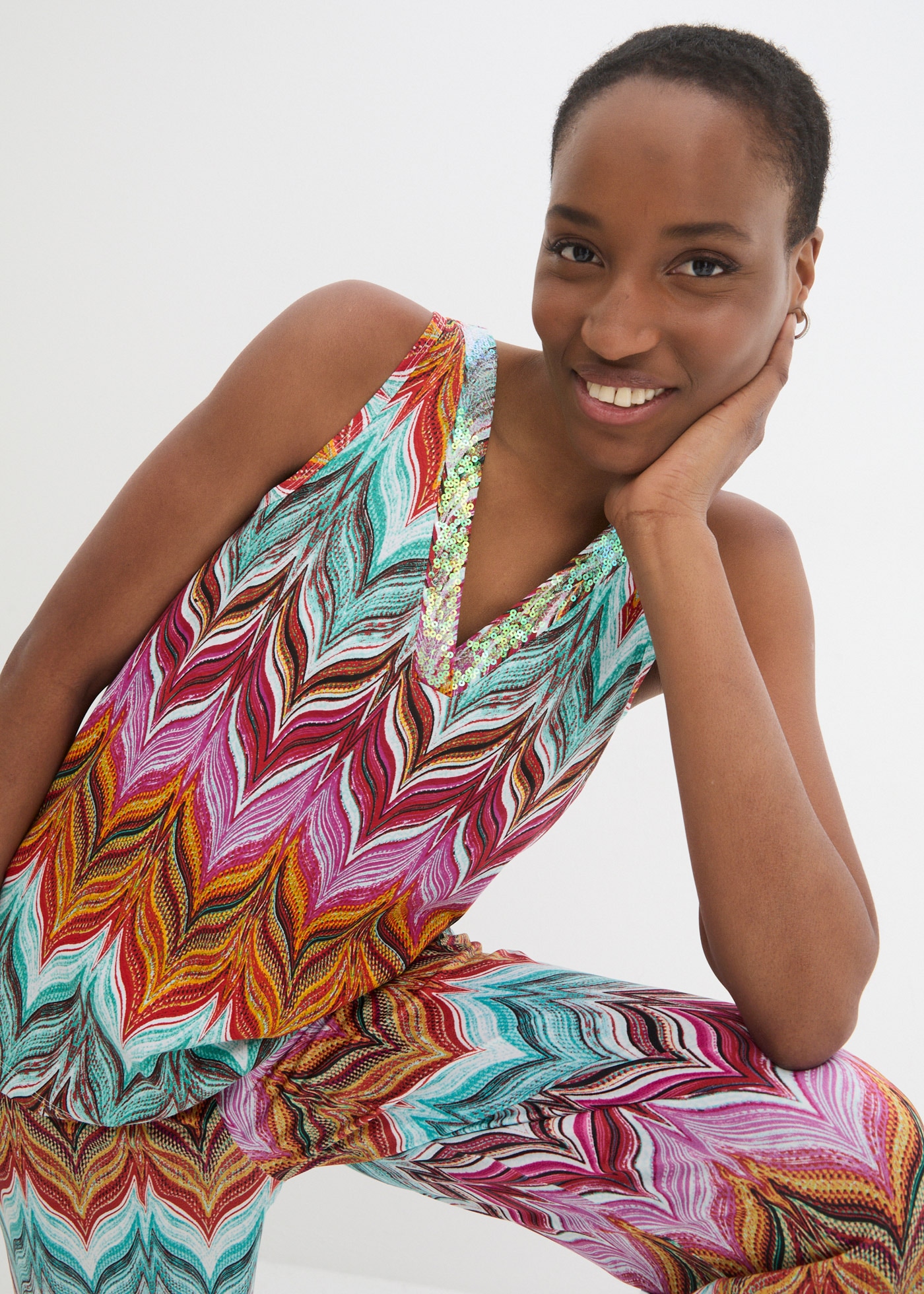 bonprix Shirttop »Top mit Pailetten« Top mit Pailetten