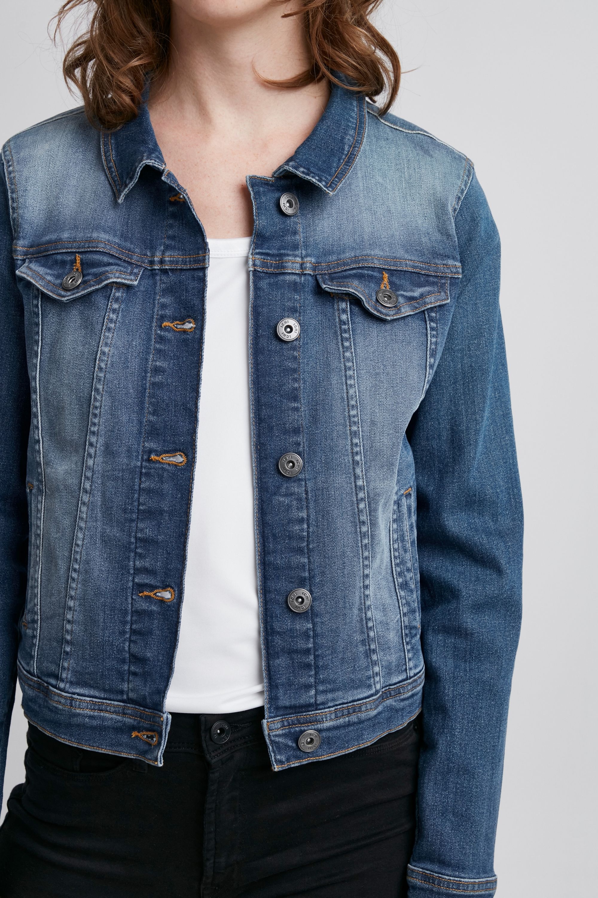 Ichi Jeansjacke »Jeansjacke IHStampe«, ohne Kapuze