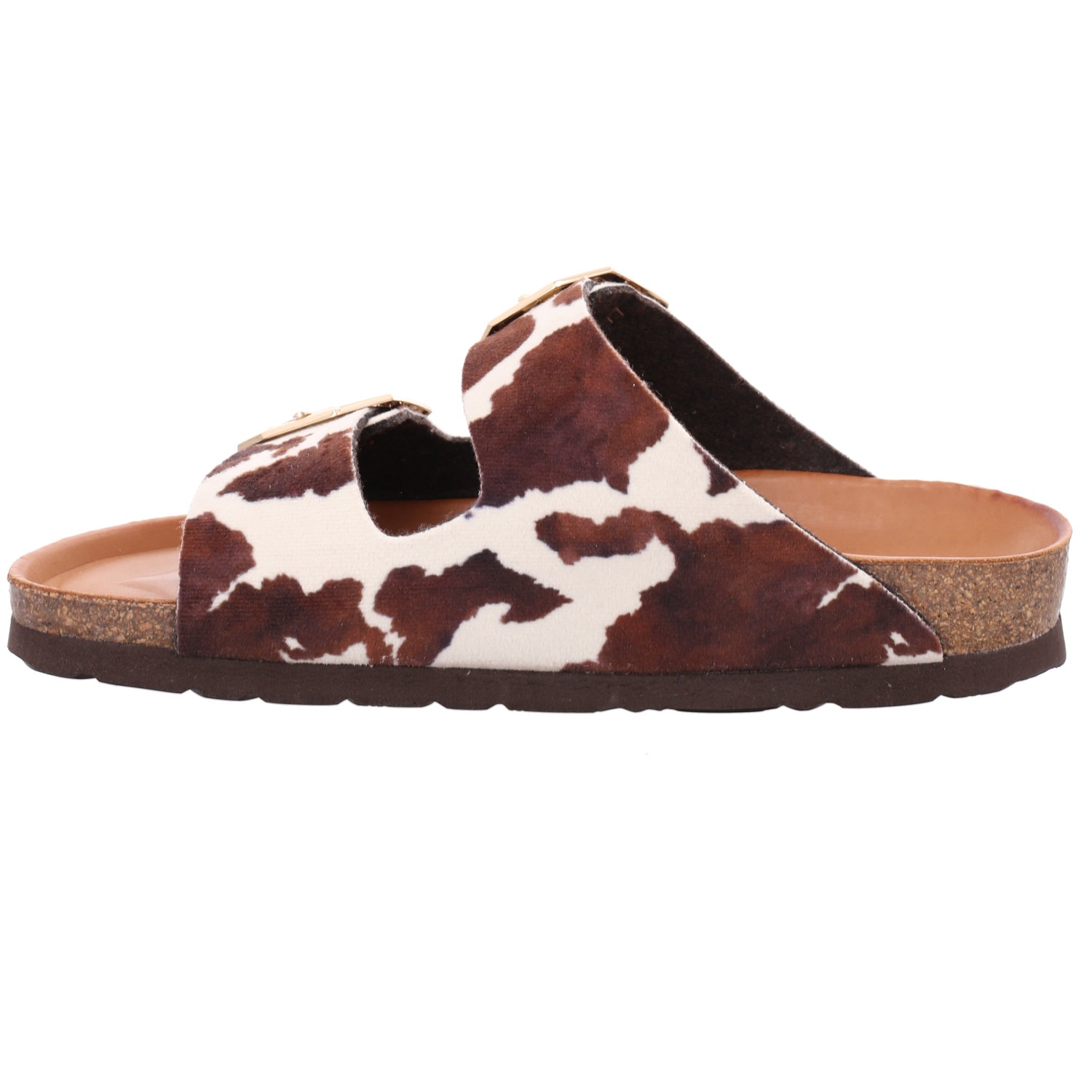 Pantolette ROHDE "ALBA", Damen, Gr. 40, mokka, creme, Textil, Schuhe Pantolette, Sommerschuh, Hausschuh mit zwei verstellbaren Schnallen 2