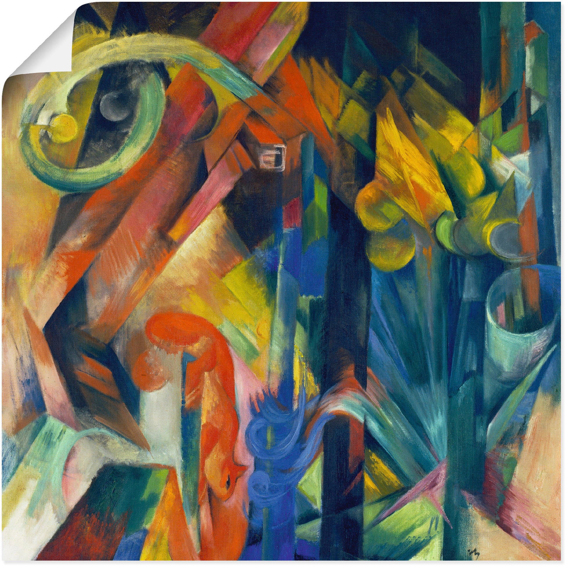 Artland Wandbild »Wald mit Eichhörnchen. 1913.«, Wald, (1 St.), als Alubild, Leinwandbild, Wandaufkleber oder Poster in versch. Größen