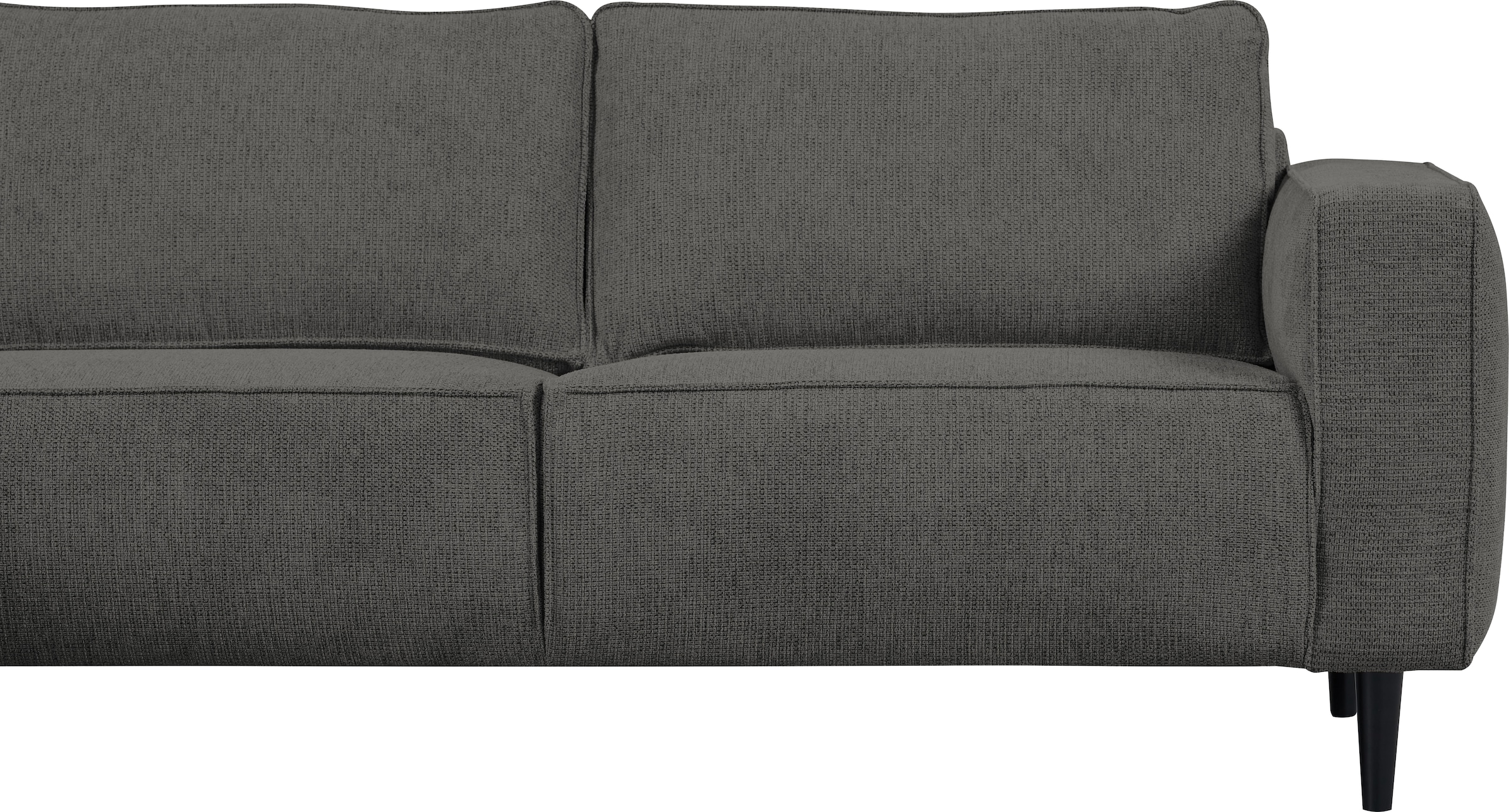 Places of Style Ecksofa »Fumone, Lederoptik oder Soft-Touch Chenille«, Breite 260, mit schwarzen Massivholzfüßen