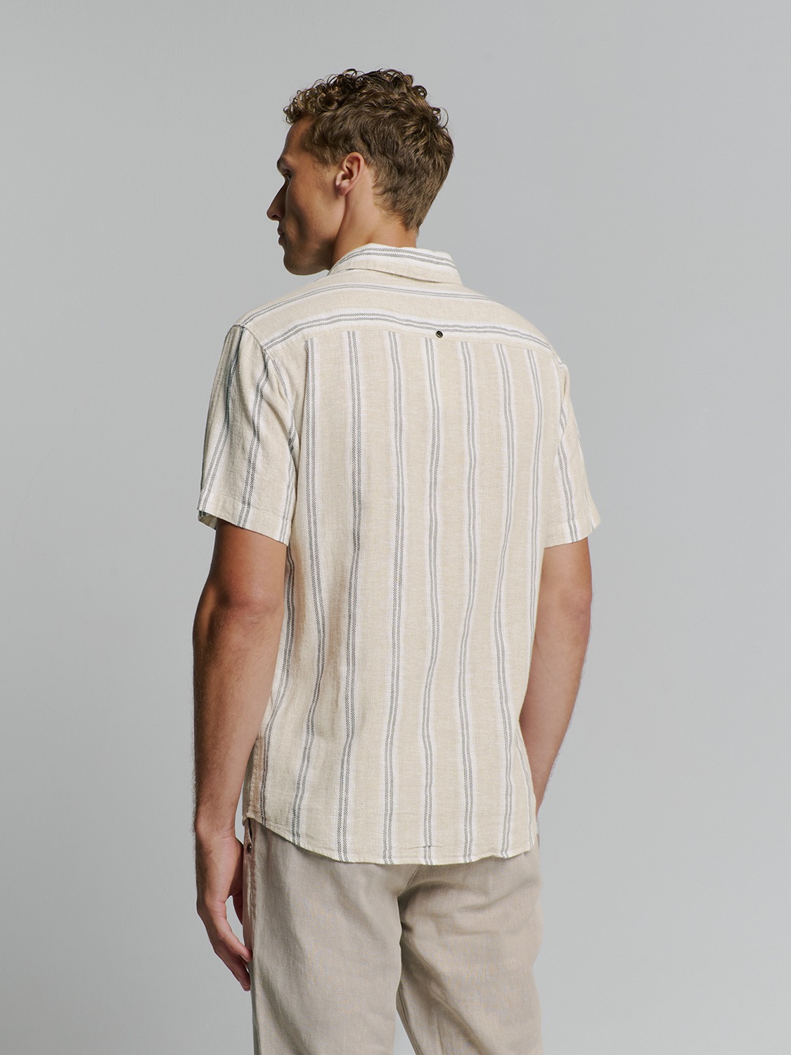 NO EXCESS Langarmhemd "No Excess Leinenhemd" günstig online kaufen