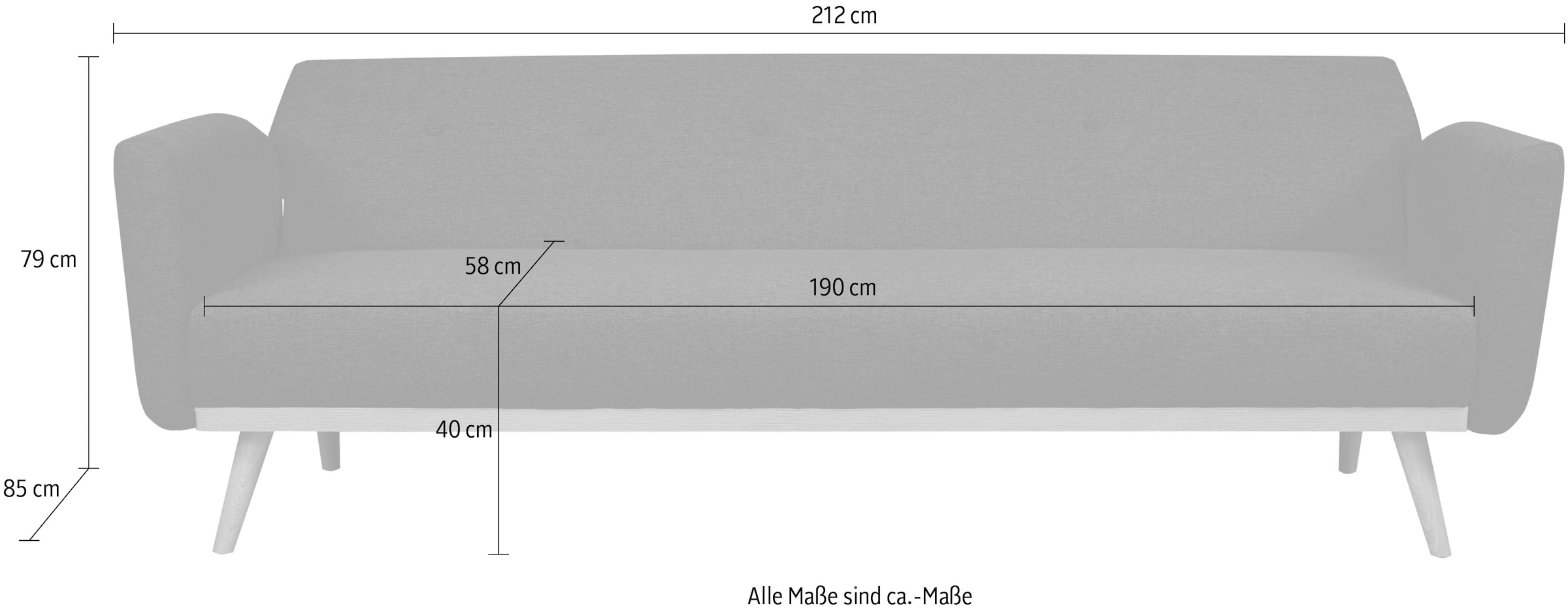 SalesFever Schlafsofa, Knopfheftung an der Rückenfläche