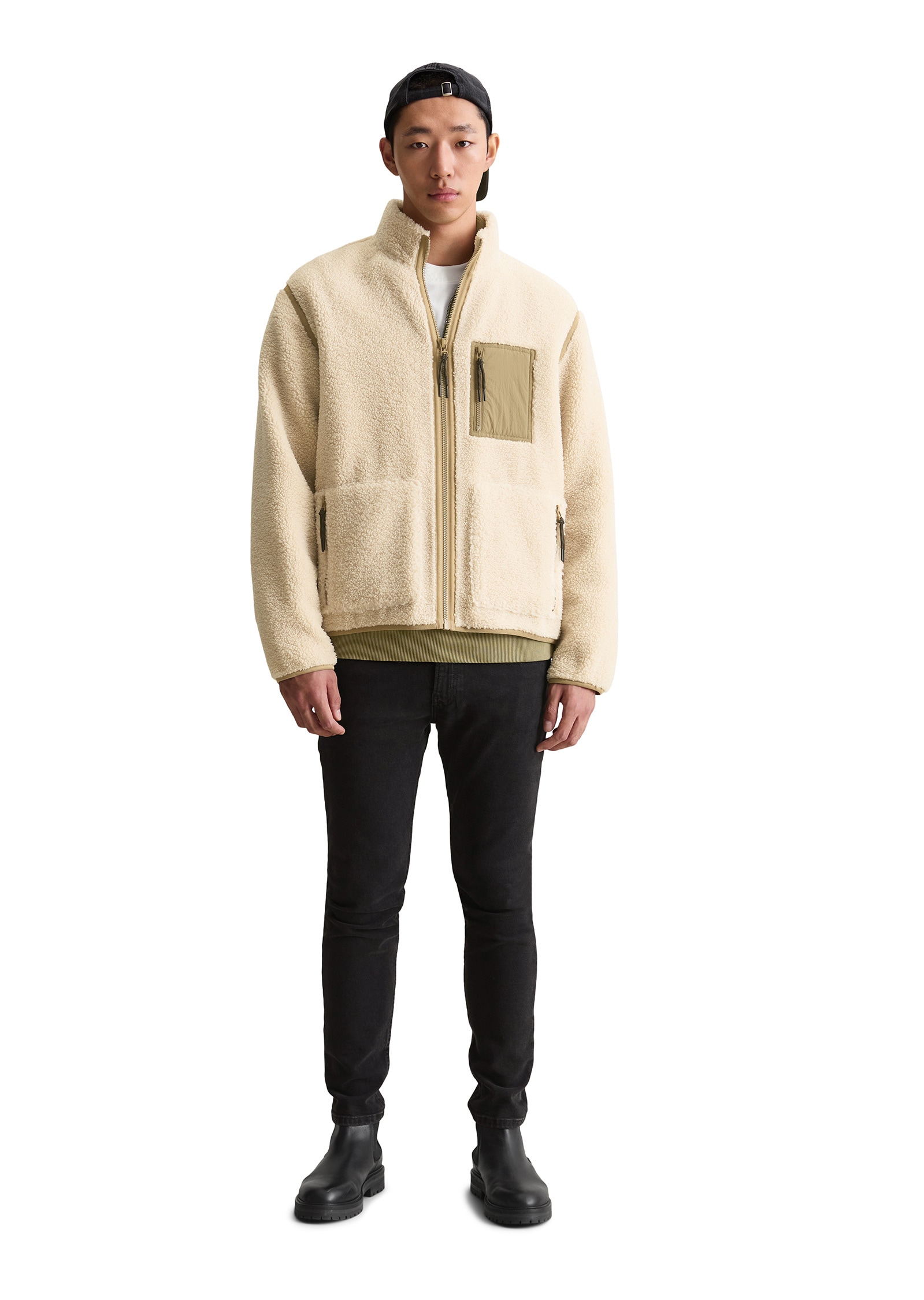 Marc O'Polo DENIM Outdoorjacke »mit Nylon-Brusttasche«, ohne Kapuze