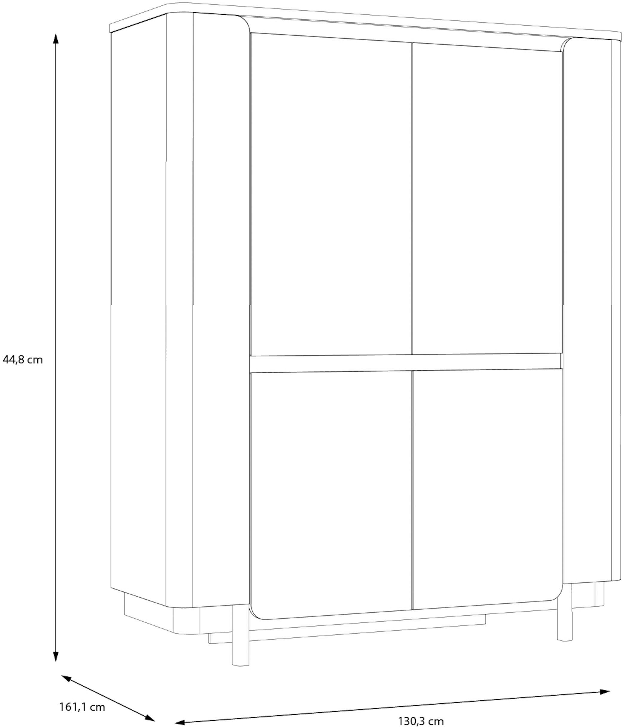 FORTE Vitrine »Vodol«, Highboard, Soft Close, ABS Kanten