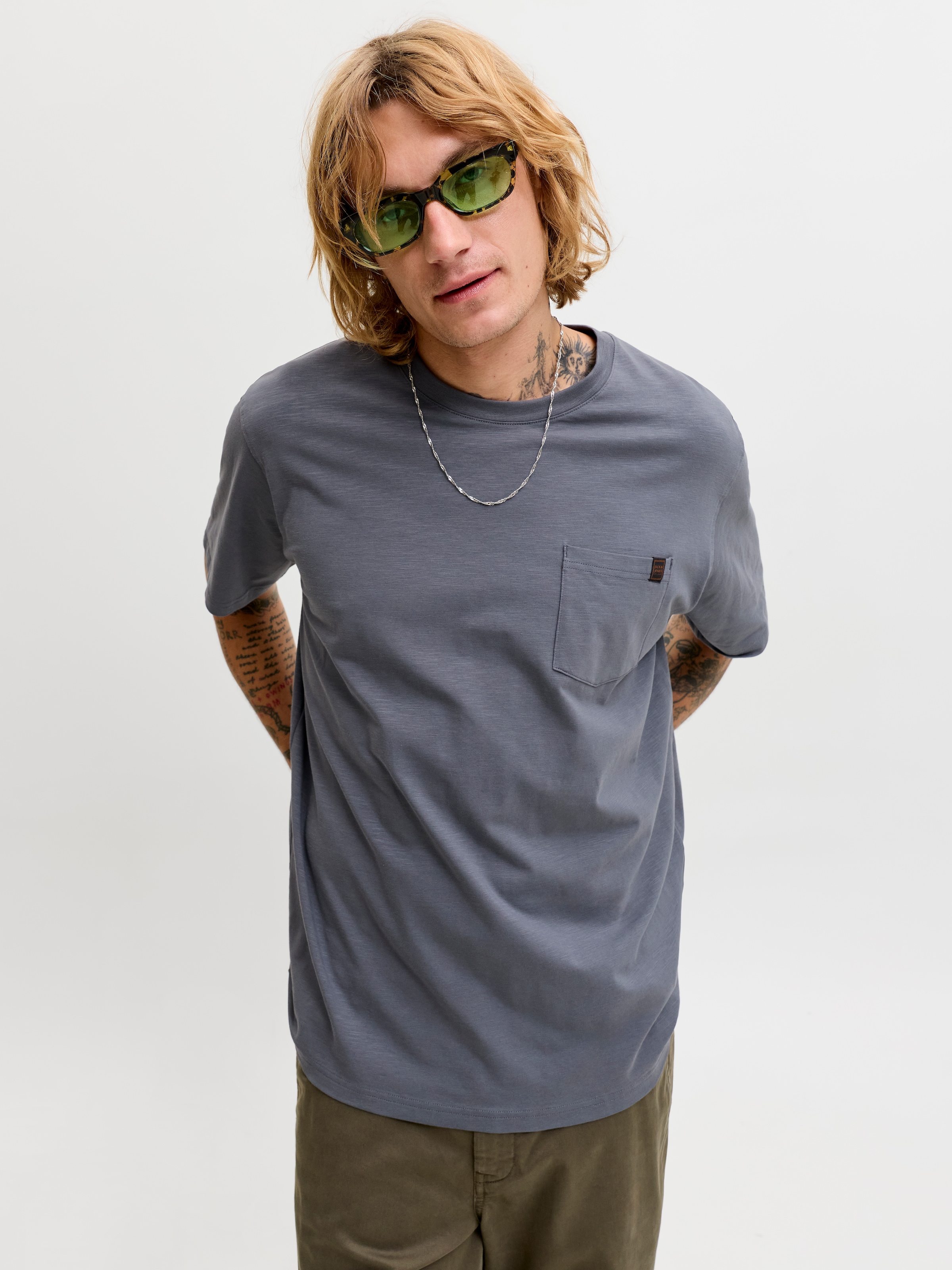 Jack & Jones Kurzarmshirt "JJEDOVER SLUB TEE SS NOOS" Baumwollmischung, relaxed fit