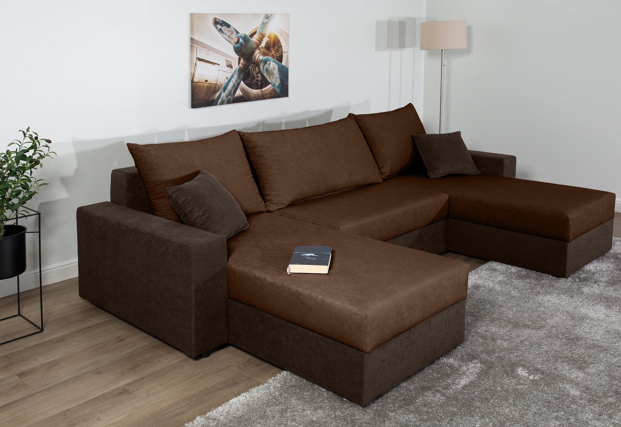 COLLECTION AB Wohnlandschaft »Pico U-Form«, Wohnlandschaft,2 X Ottomane,Polyätherschaum Polsterung