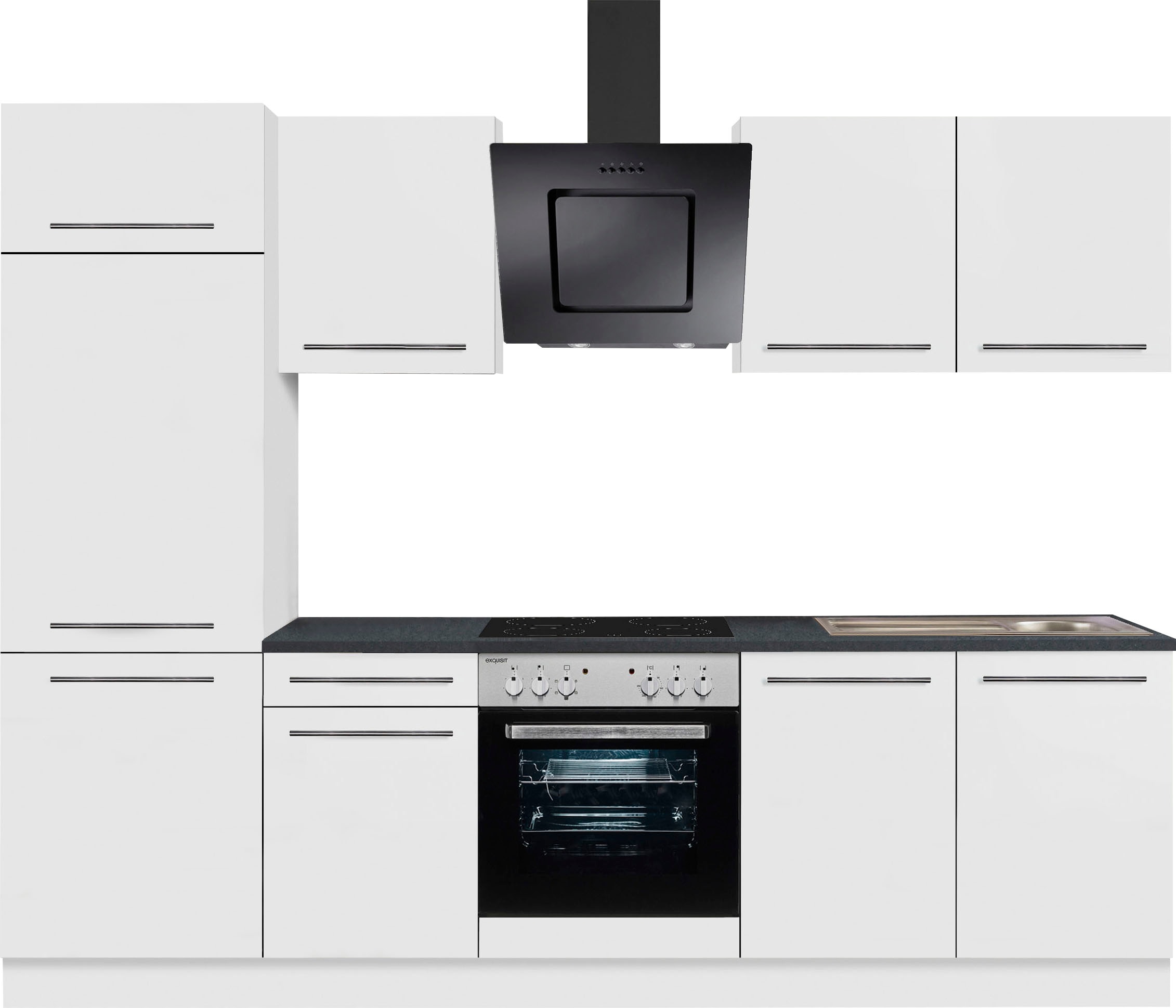 OPTIFIT Küchenzeile »Bern«, mit E-Geräten, Türen cm, | gedämpfte 270 höhenverstellbare Breite Füße, BAUR bestellen