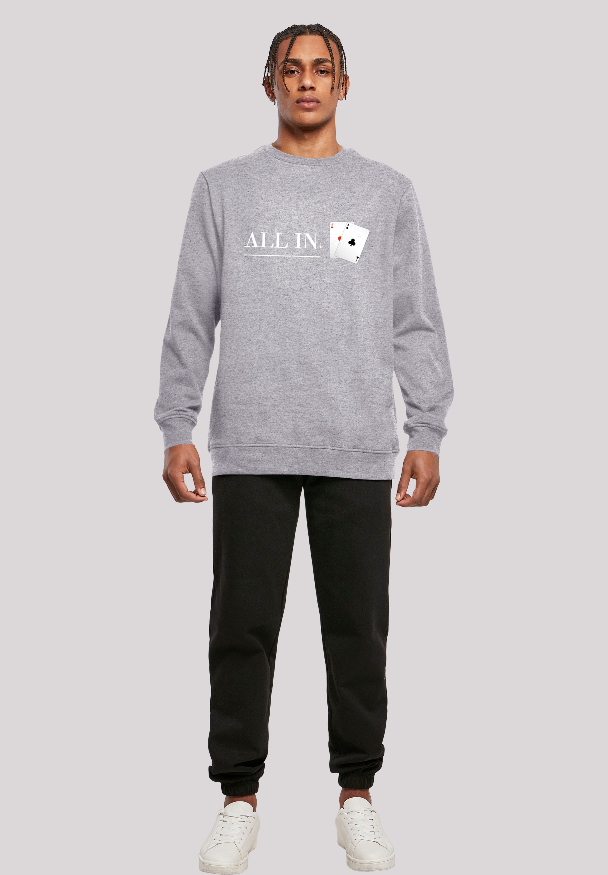 F4NT4STIC Kapuzenpullover »Poker All In Karten«, Print