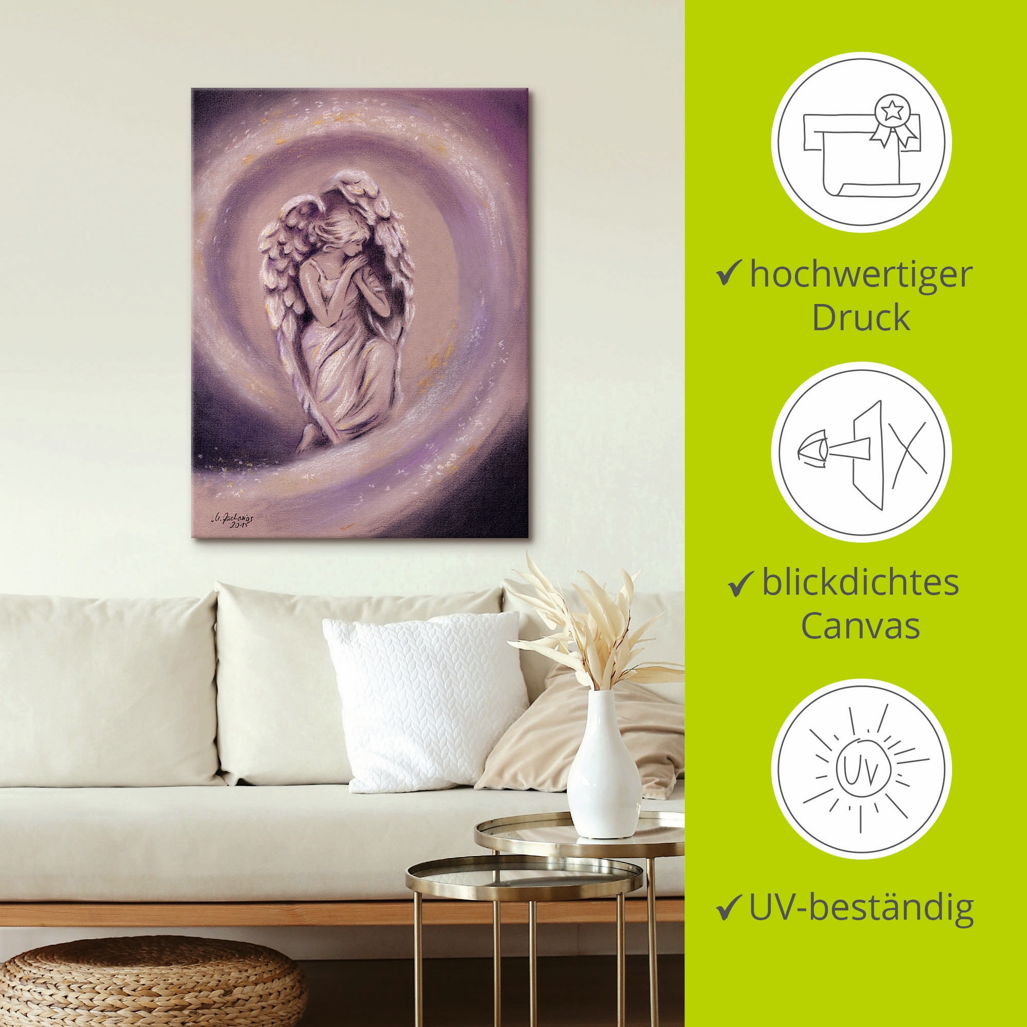 Artland »Schutzengel« Religion 1 Stk. tlg. auf Holzrahmen gespannt