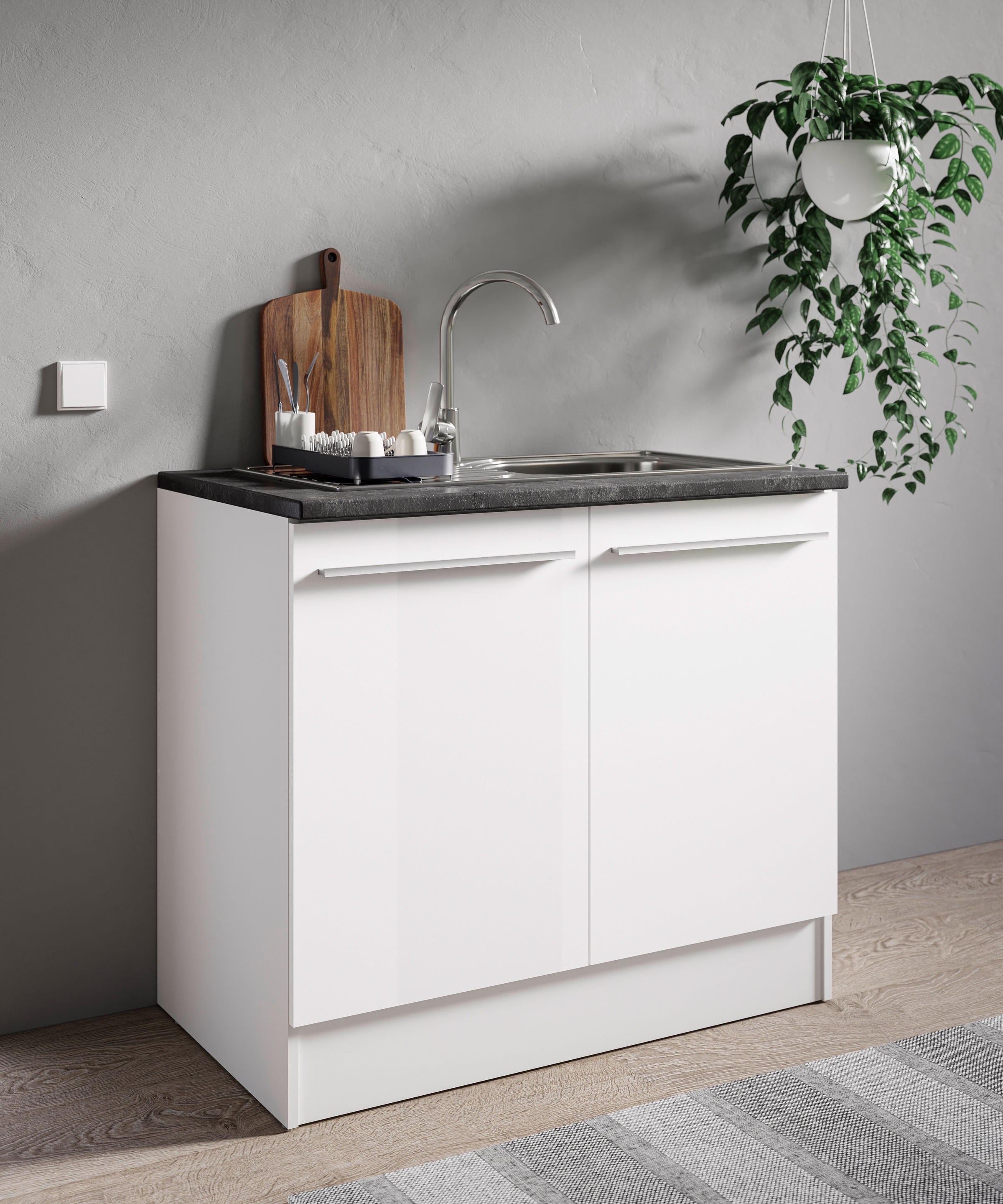 BASIC by Balculina Spülenschrank »Jazz B/T/H 100x60x90 cm« 1 Stk. tlg. Breite 100cm, Melaminbeschichtung