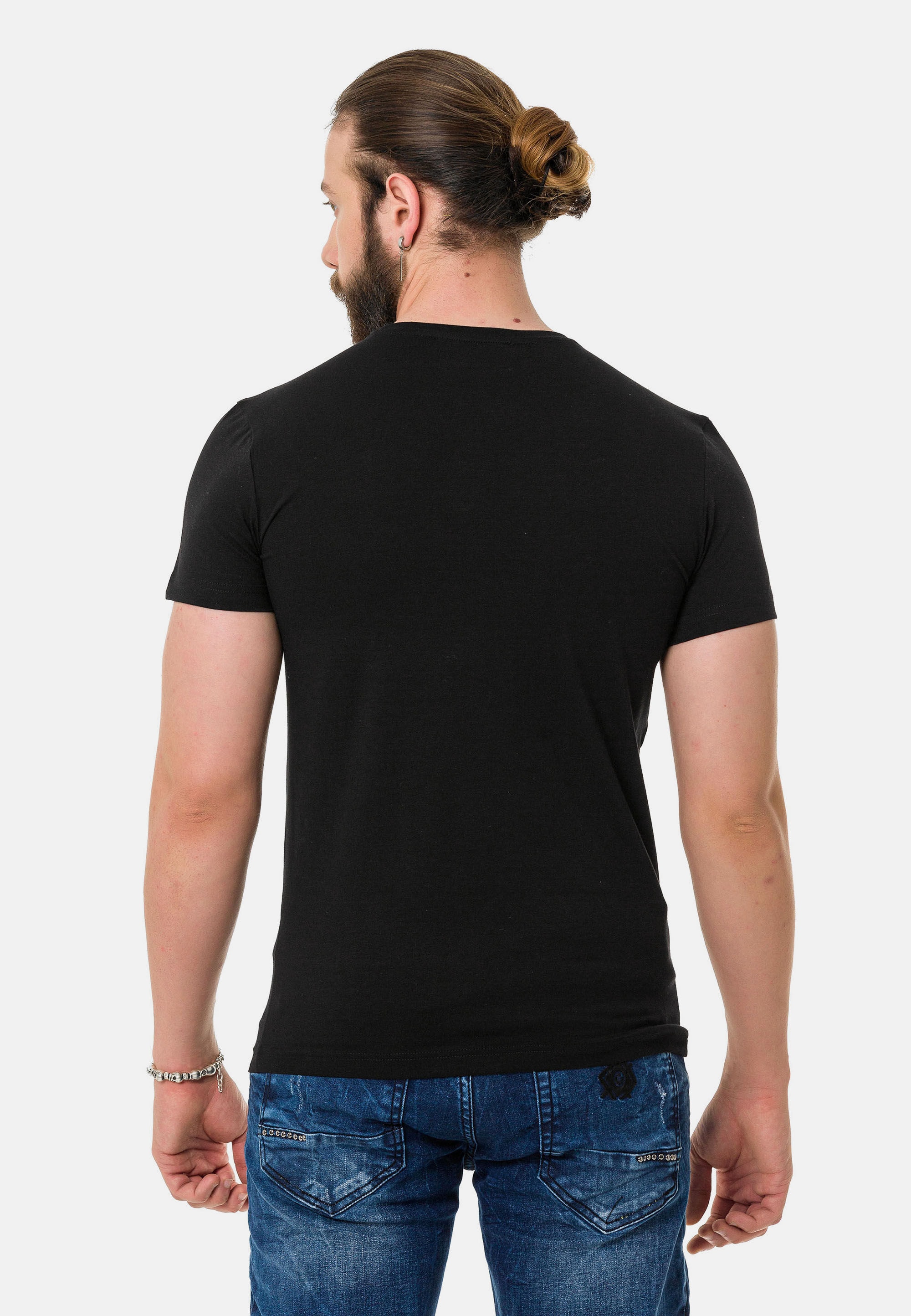 Cipo & Baxx T-Shirt »T-Shirt«, mit Rundhals-Ausschnitt