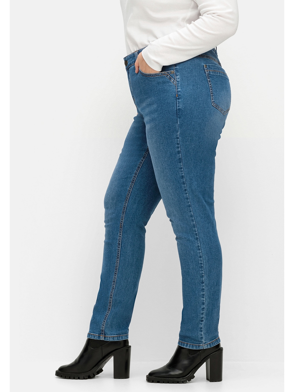bestellen Größen«, »Große Sheego im BAUR | Stretch-Jeans Five-Pocket-Stil