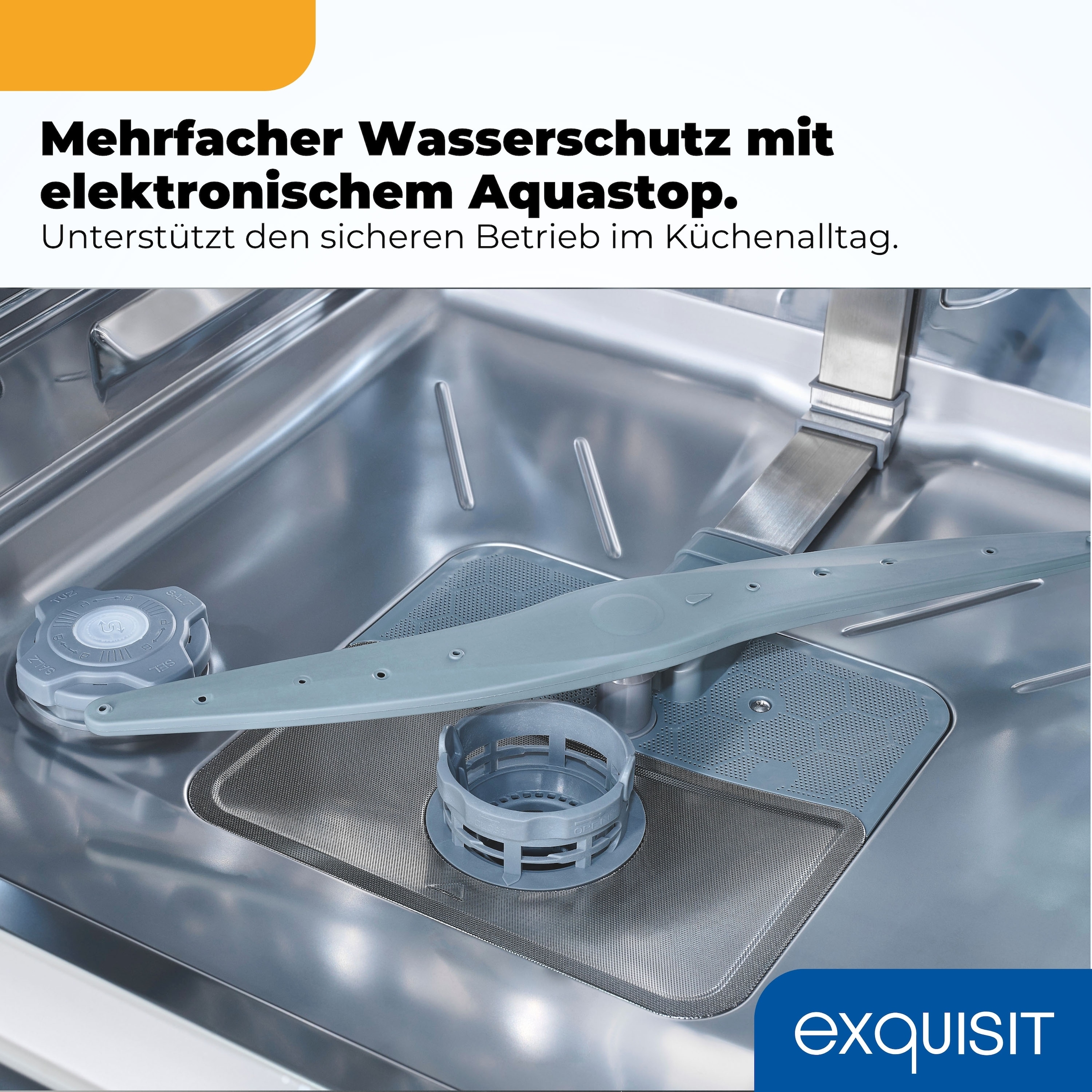 exquisit vollintegrierbarer Geschirrspüler 1014 »EGSP1014-E-450D schwarz« 11,9 l 14 tlg. Maßgedecke 14 Maßgedecke & flüsterleise 49 dB – stark und angenehm ruhig