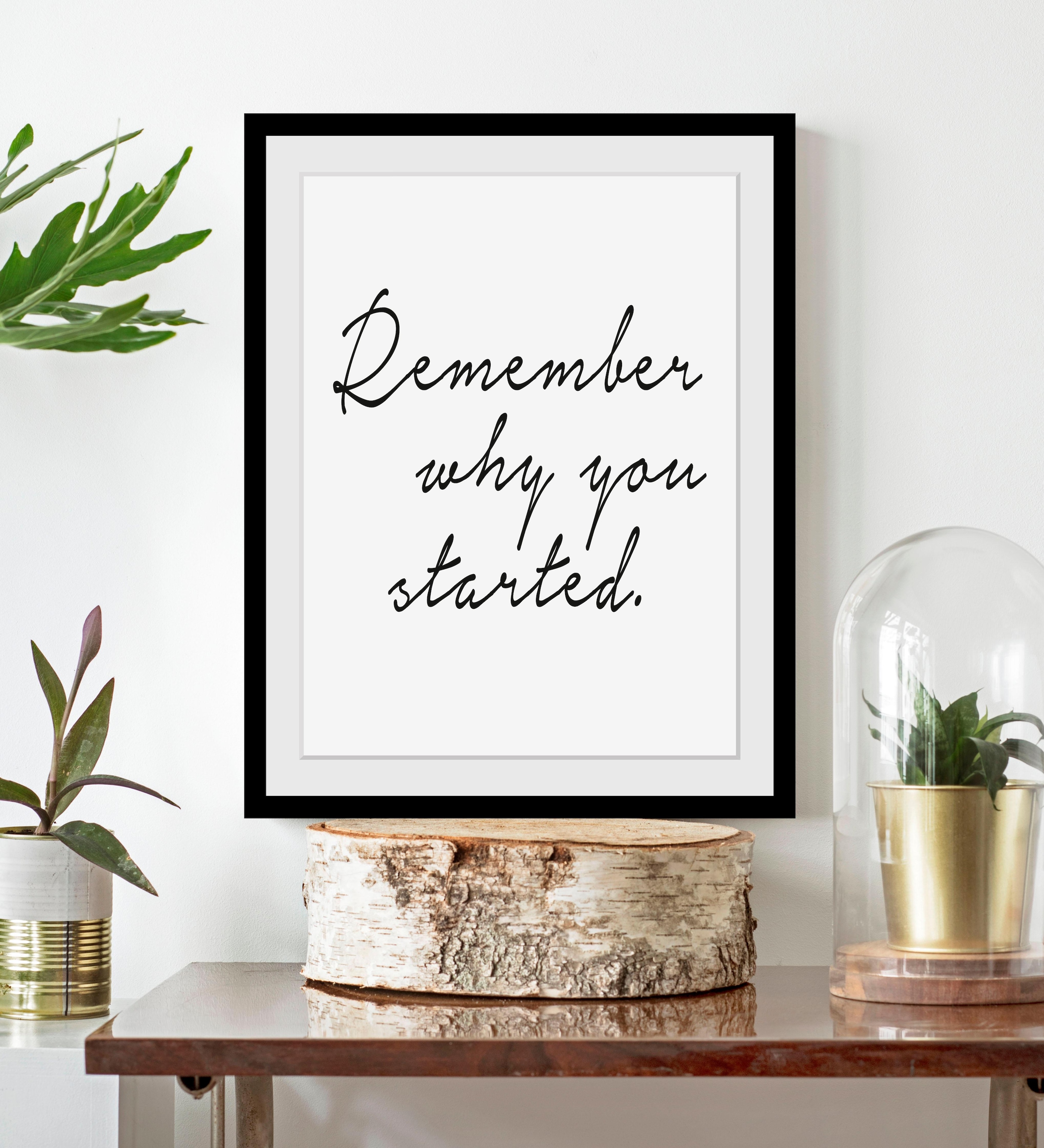 queence Bild »Spruch«, Schwarz-Weiß-Schriftzug-Motivationsbilder, HD Premium Poster-Druck inkl. Holzrahmen