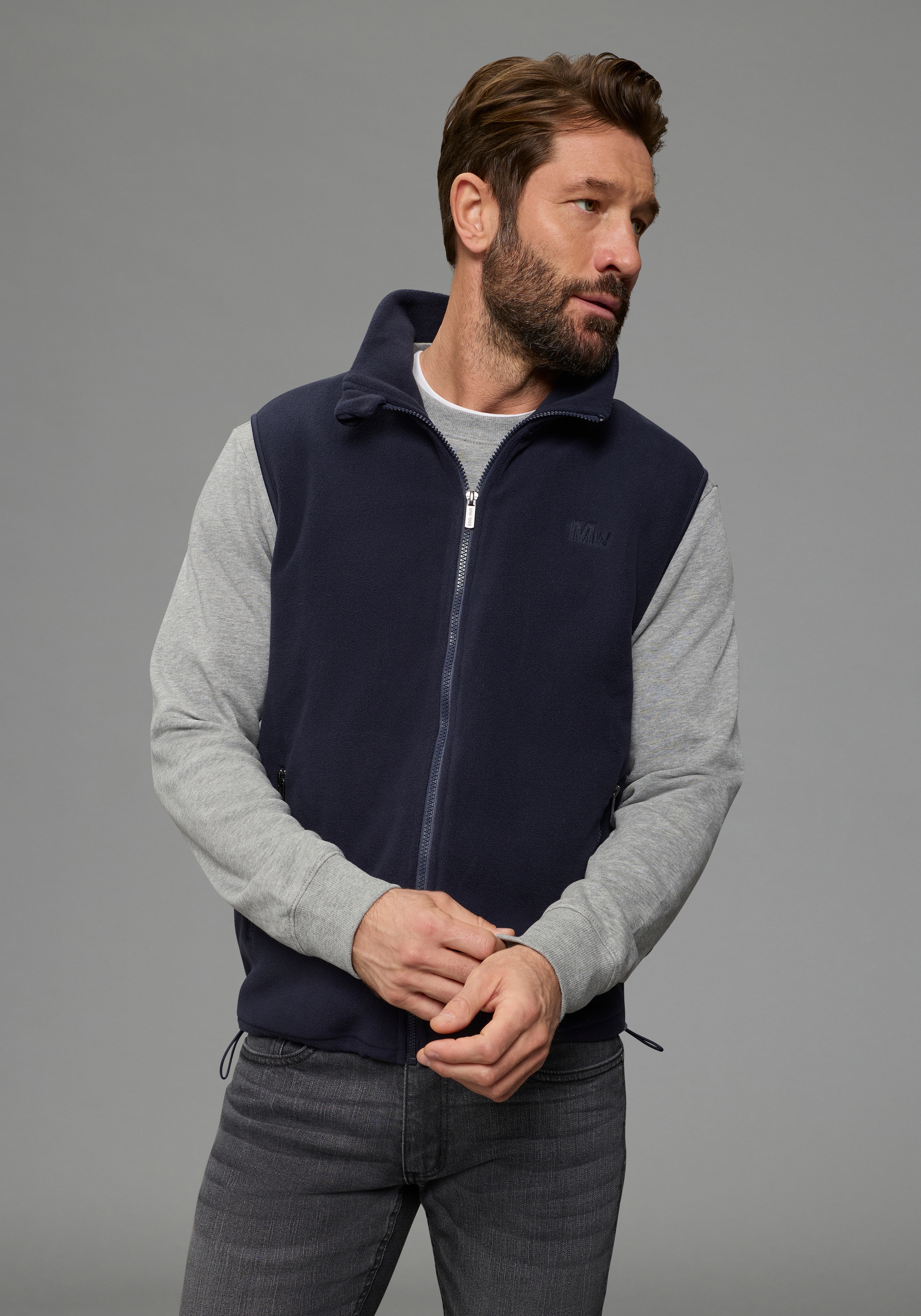 Mans World Fleecejacke Weste aus weichem Fleece-Material, schnell trocknend