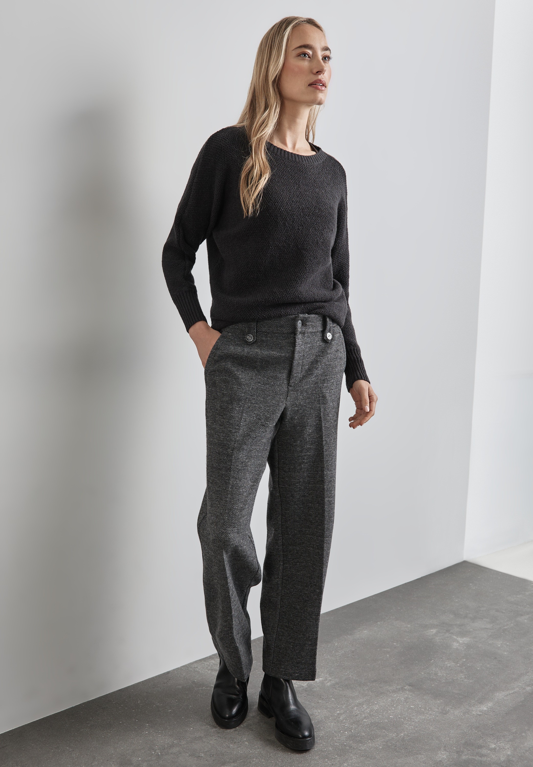 STREET ONE Stoffhose, Sommerhose Fishbone-Hose im Casual Fit