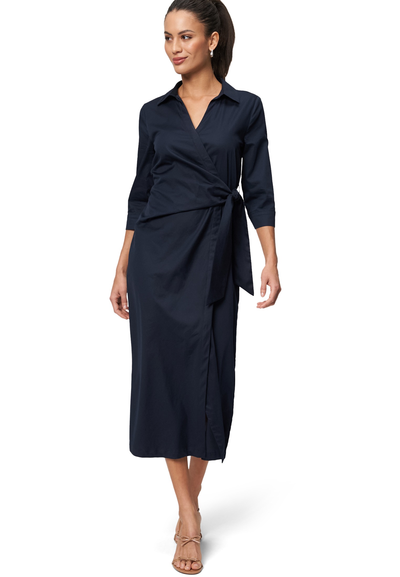 Zero Midikleid "zero Damen Midikleid mit Wickeloptik", Wickeldesign günstig online kaufen