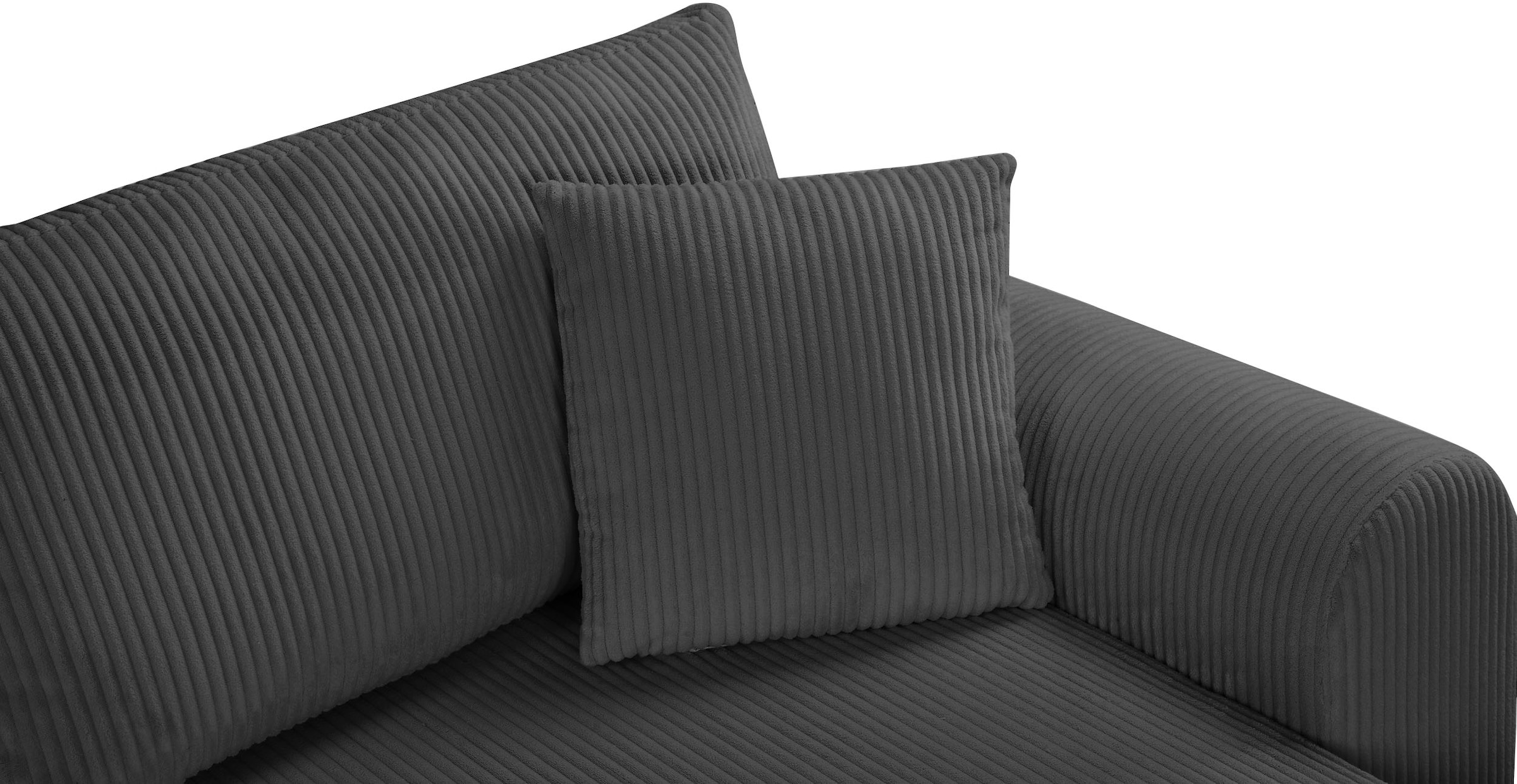 OTTO home Ecksofa »JONAA Cord L-Form, 241cm. OTTO. Verlässliche Qualität« Tonnentaschen-Federkern, Bettkasten, Schlafsofa (133/200)