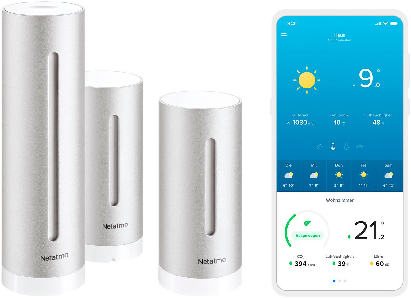Netatmo Sensor »Wetterstation mit zusätzlichem Smarten Innenmodul«
