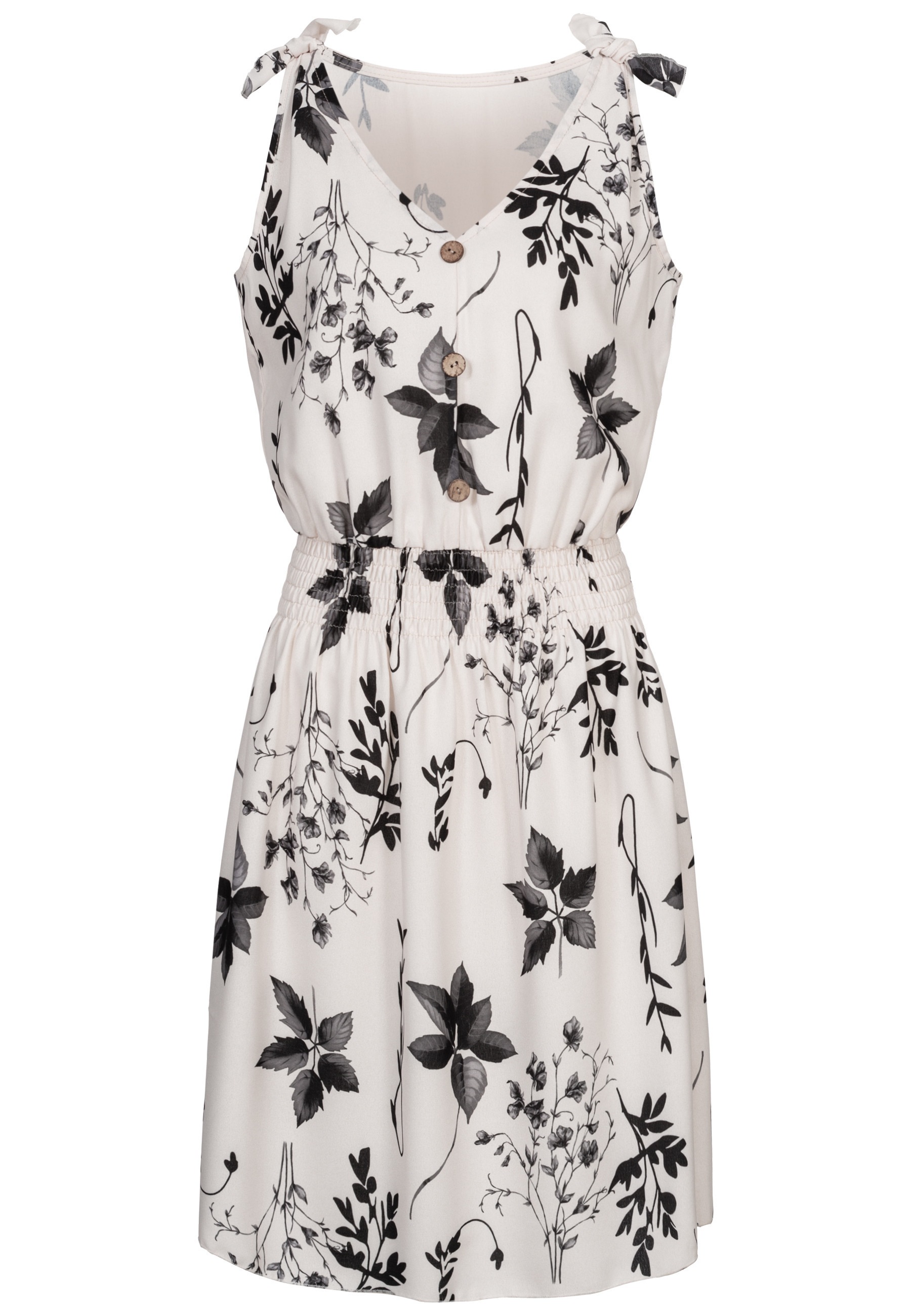 CLOUD 5IVE Shirtkleid "CLOUD 5IVE Dress with buttons and knot details flower print" 1 Stk. tlg.