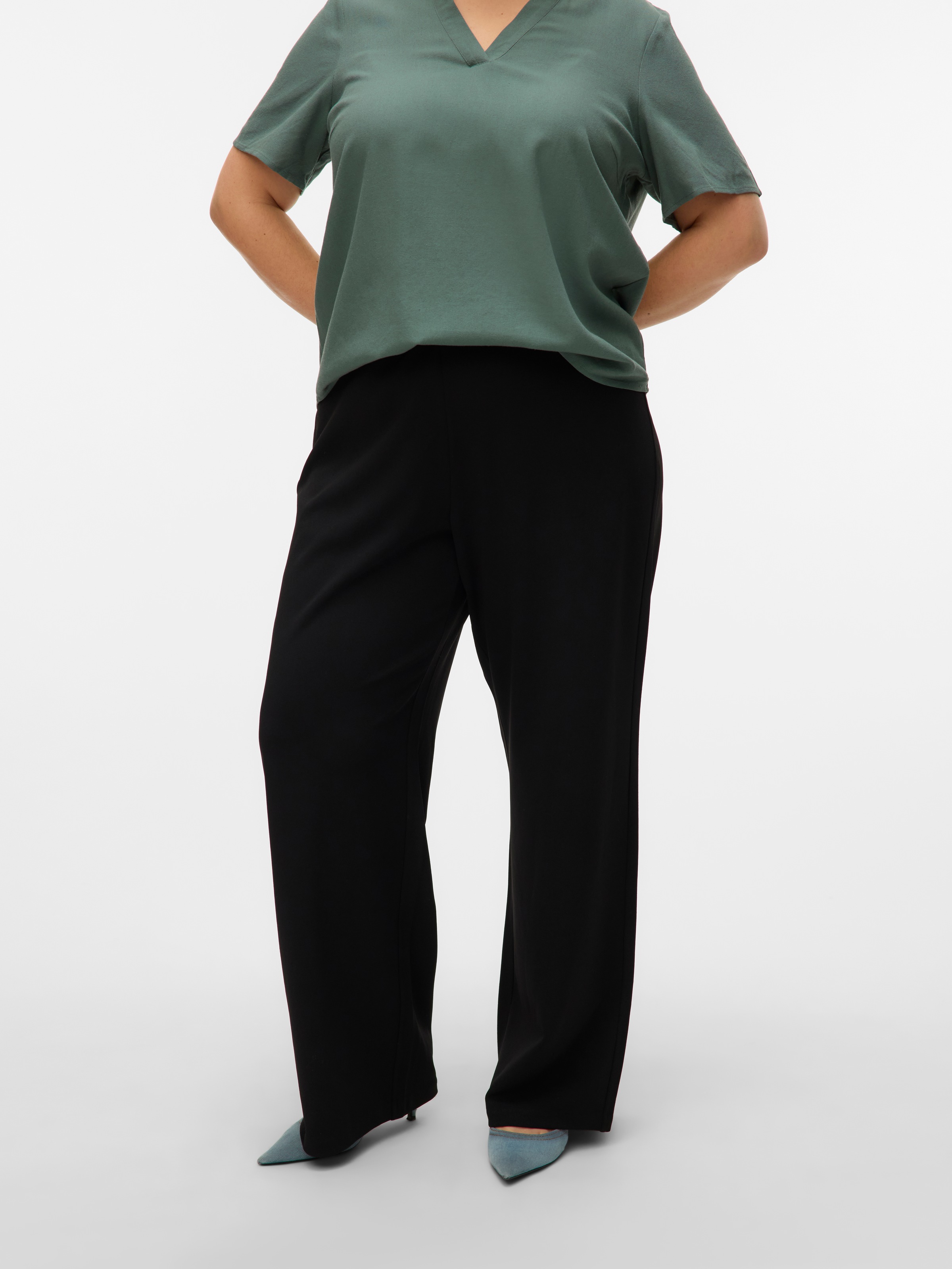 Vero Moda Curve Anzughose "VMCBERLIN ZAMIRA MW WIDE PANT CUR" günstig online kaufen